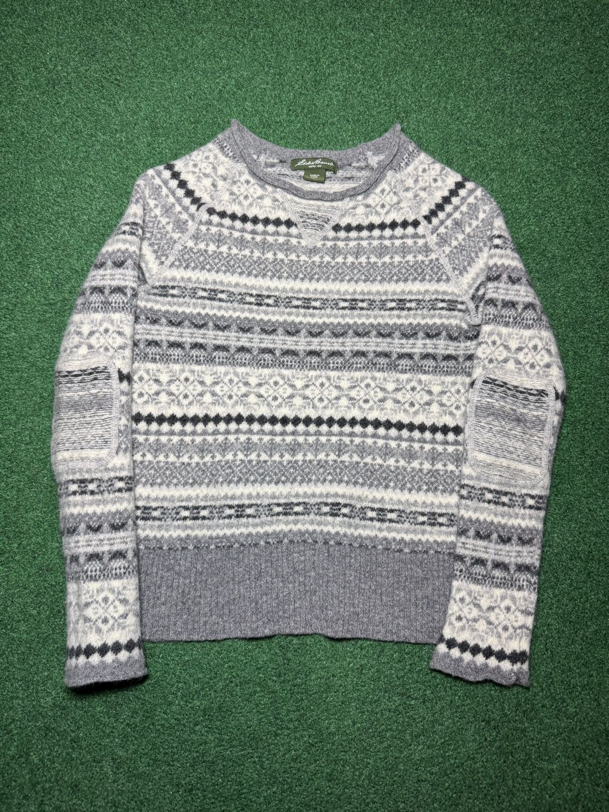 Eddie Bauer Eddie Bauer Nordic Lamb's Wool Elbow Patch Sweater 16x22 Size XS / US 0-2 / IT 36-38 - 1 Thumbnail