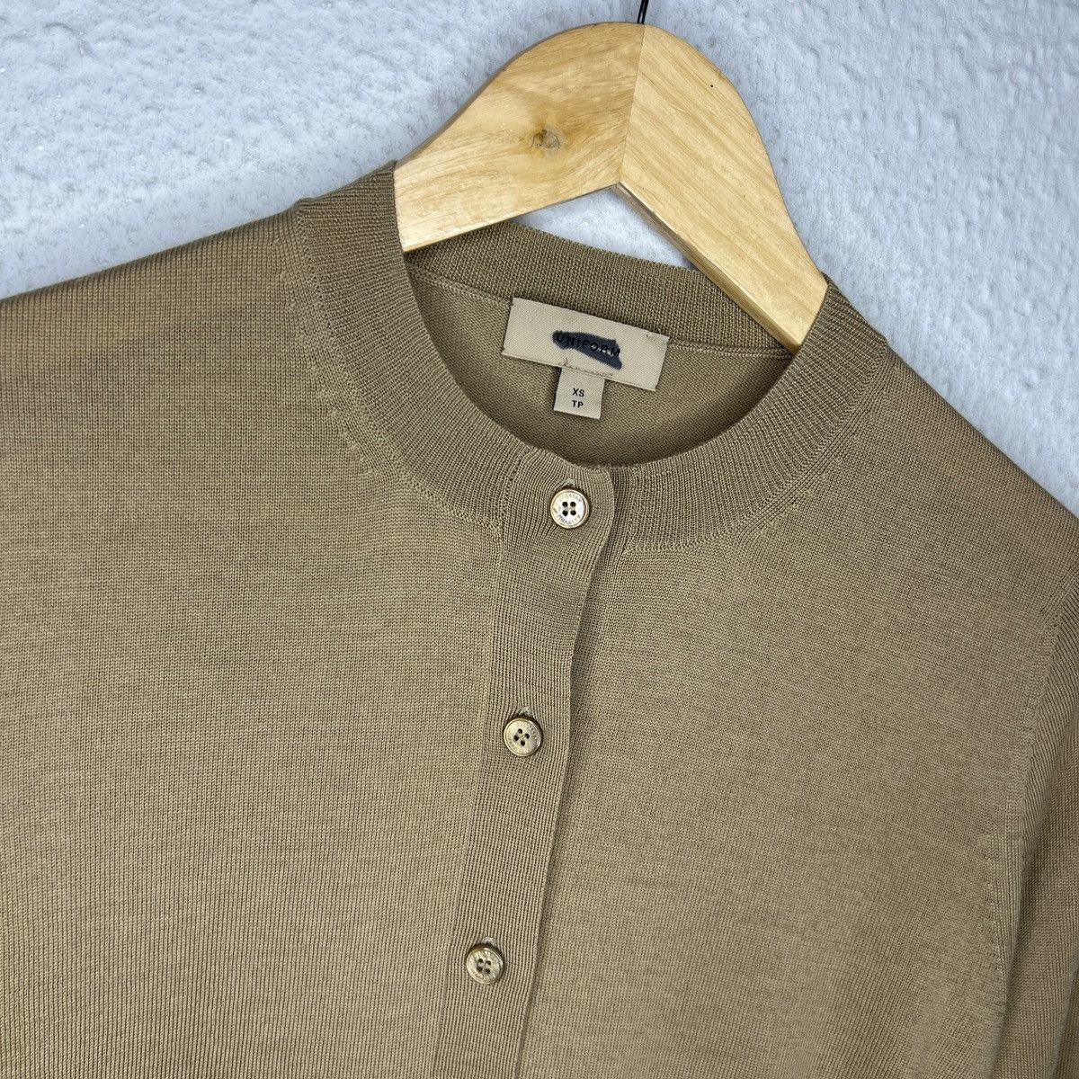 Burberry × Designer Burberry Cardigan Sweater Jumper Wool Knit Beige Brown Size XS / US 0-2 / IT 36-38 - 4 Thumbnail