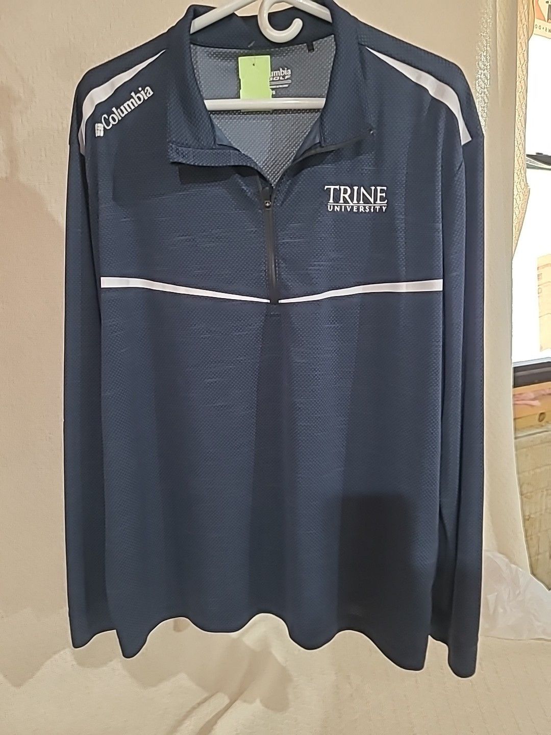 Columbia Colombia Mens GOLF XL Qtr Zip Shirt Long Sleeve Navy Blue Size US XL / EU 56 / 4 - 1 Thumbnail