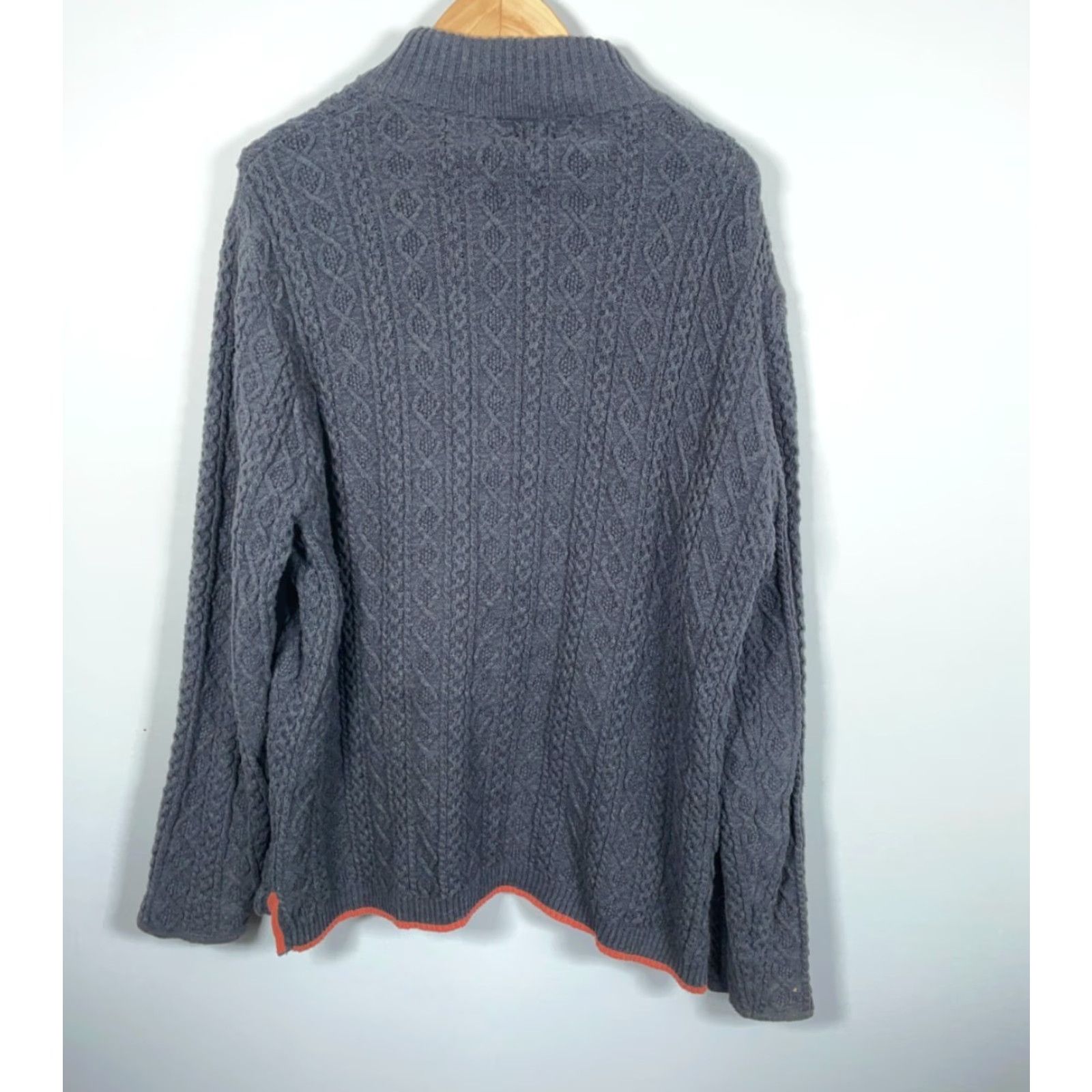 Carbon2Cobalt Carbon2Cobalt Sherpa Collar Sweater Men's XL Gray 1/4 Zip Cable Knit Top Pullover Fashion Casual Vintage: No Size US XL / EU 56 / 4 - 2 Thumbnail