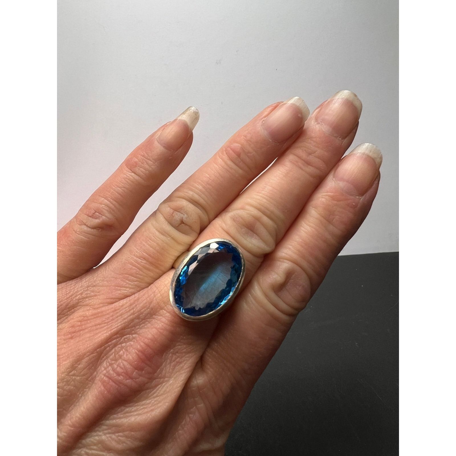 Other NEW Swiss blue topaz 925 ring size 8 / 11.70 grams Size ONE SIZE - 3 Thumbnail
