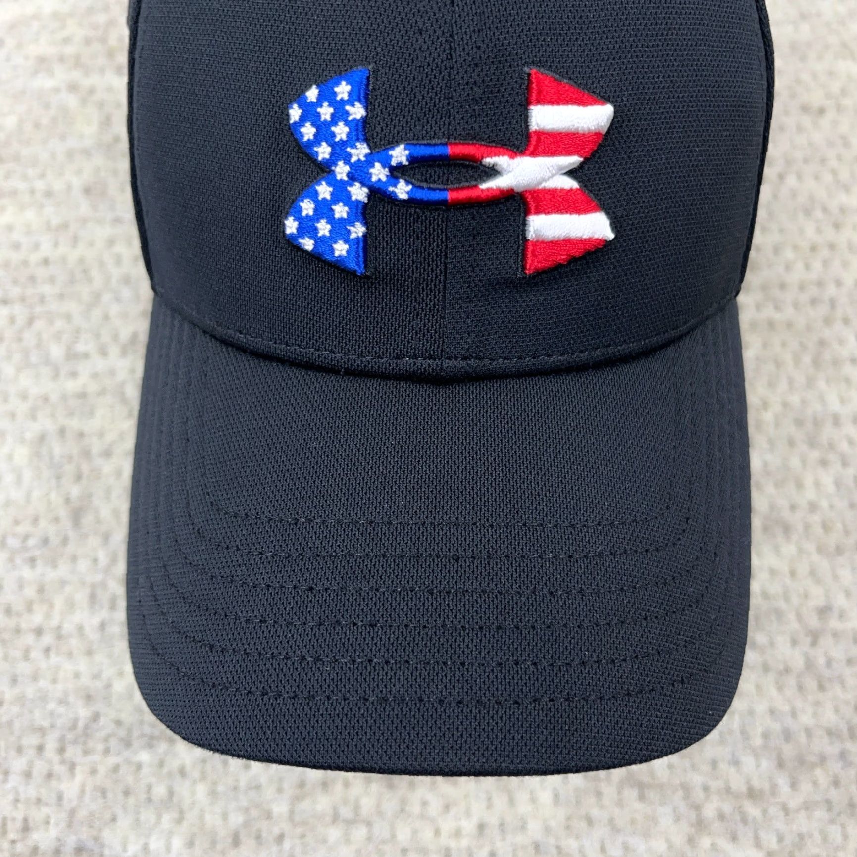 Under Armour Under Armour Hat Cap Stretch Fit Size L/XL Freedom USA Flag Black Polyester Jersey Baseball Cap Men XL Adjustable Lightweight Stretch Cap Size ONE SIZE - 4 Thumbnail