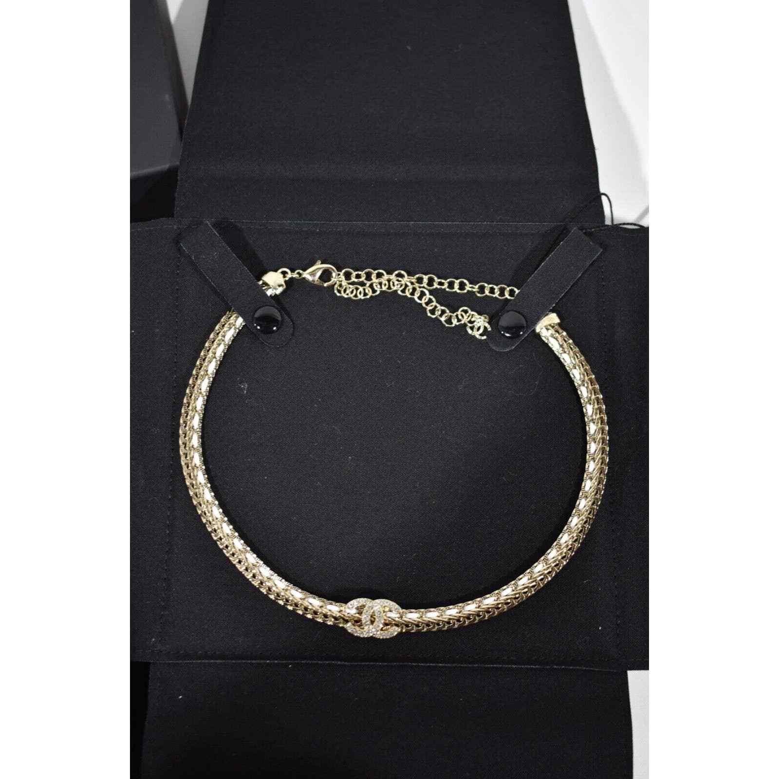 Chanel Chanel 22S Gold White Chain Crystal Adjustable Necklace Size ONE SIZE - 3 Thumbnail