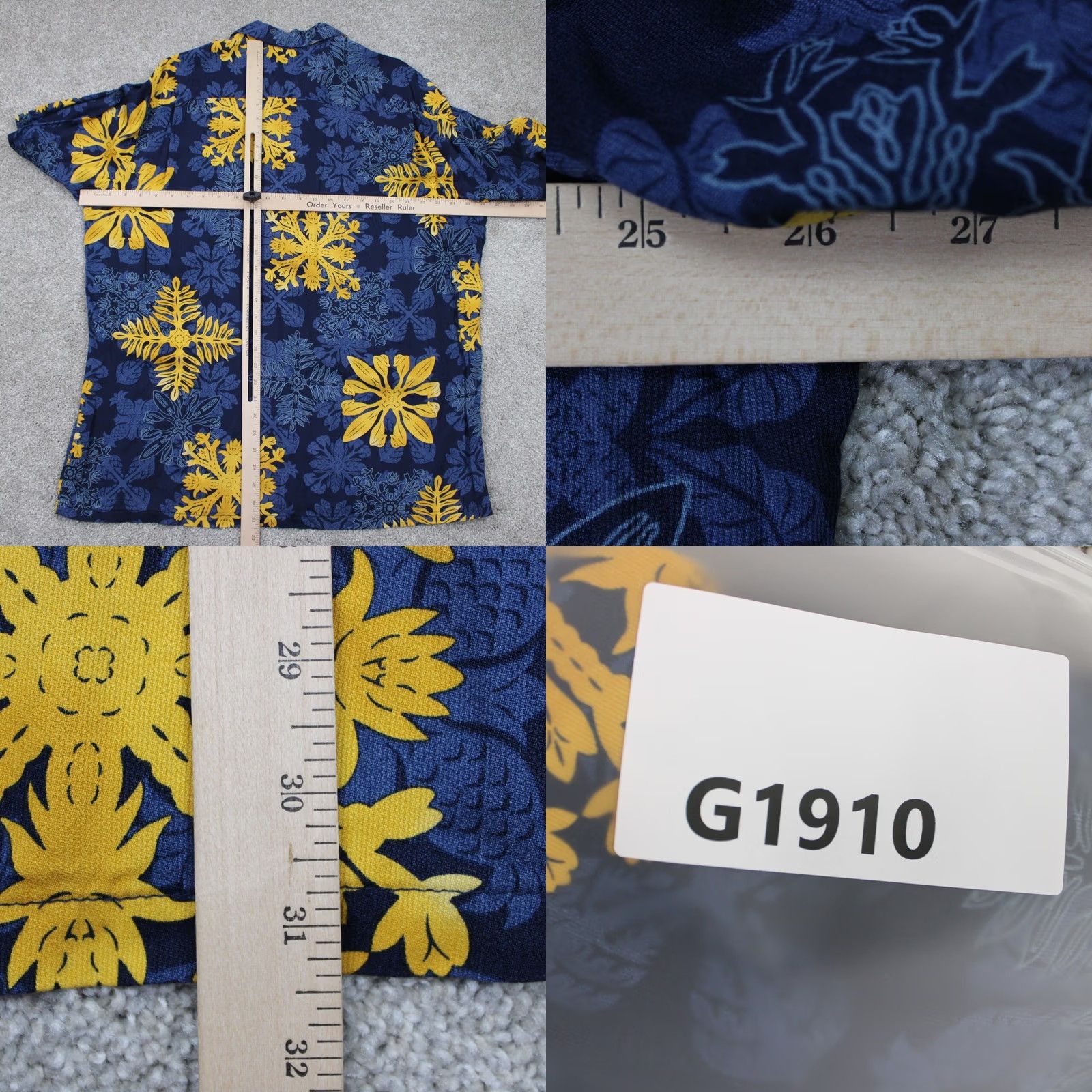 Hilo Hattie Hilo Hattie Shirt Mens XL Blue/Yellow Floral Hawaiian 100% Rayon Short Sleeve Size US XL / EU 56 / 4 - 8 Thumbnail