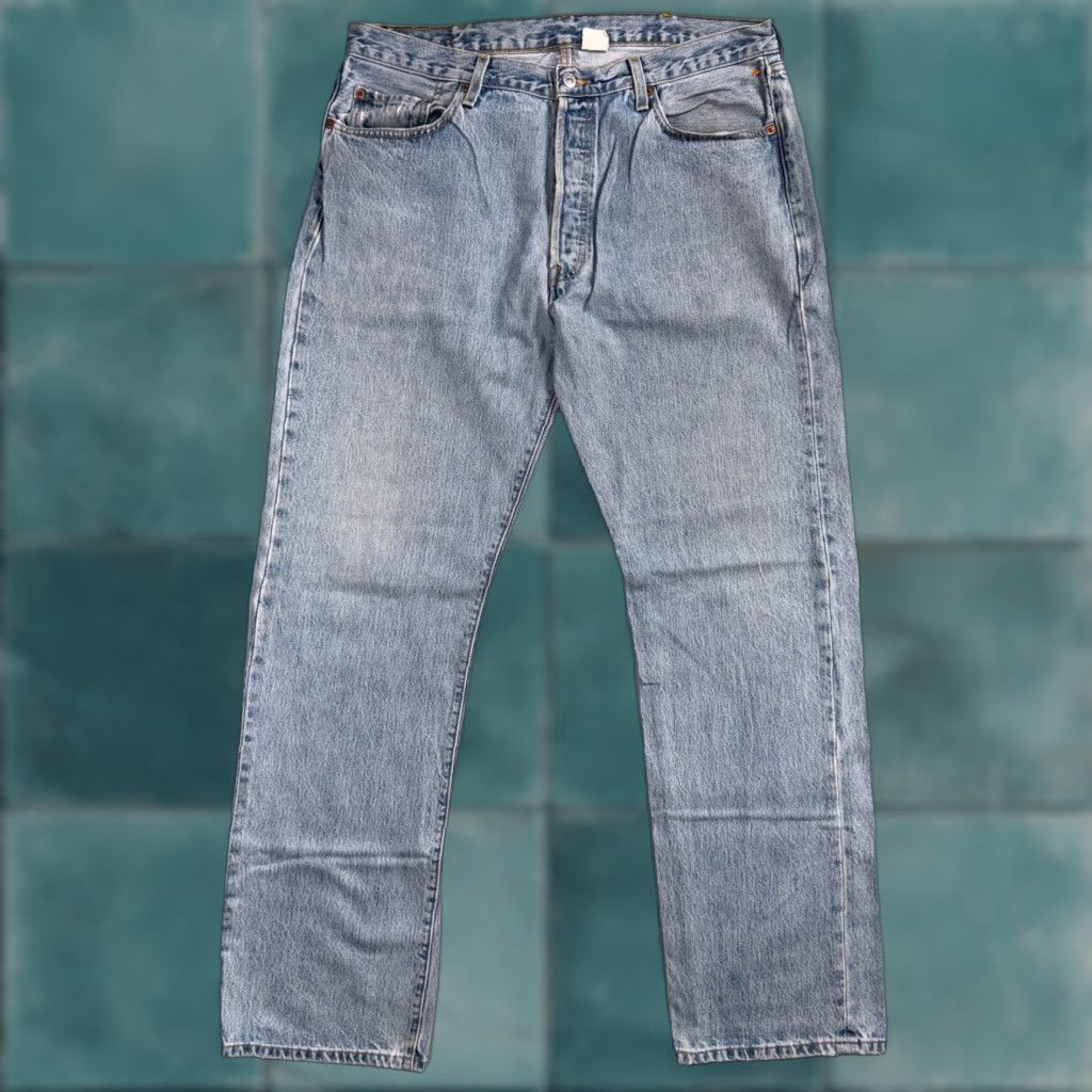 Levi's VINTAGE Levi's 501 Jeans 90s XX Straight Leg Blue Light Wash 38x34 Mens Size US 38 / EU 54 - 1 Thumbnail