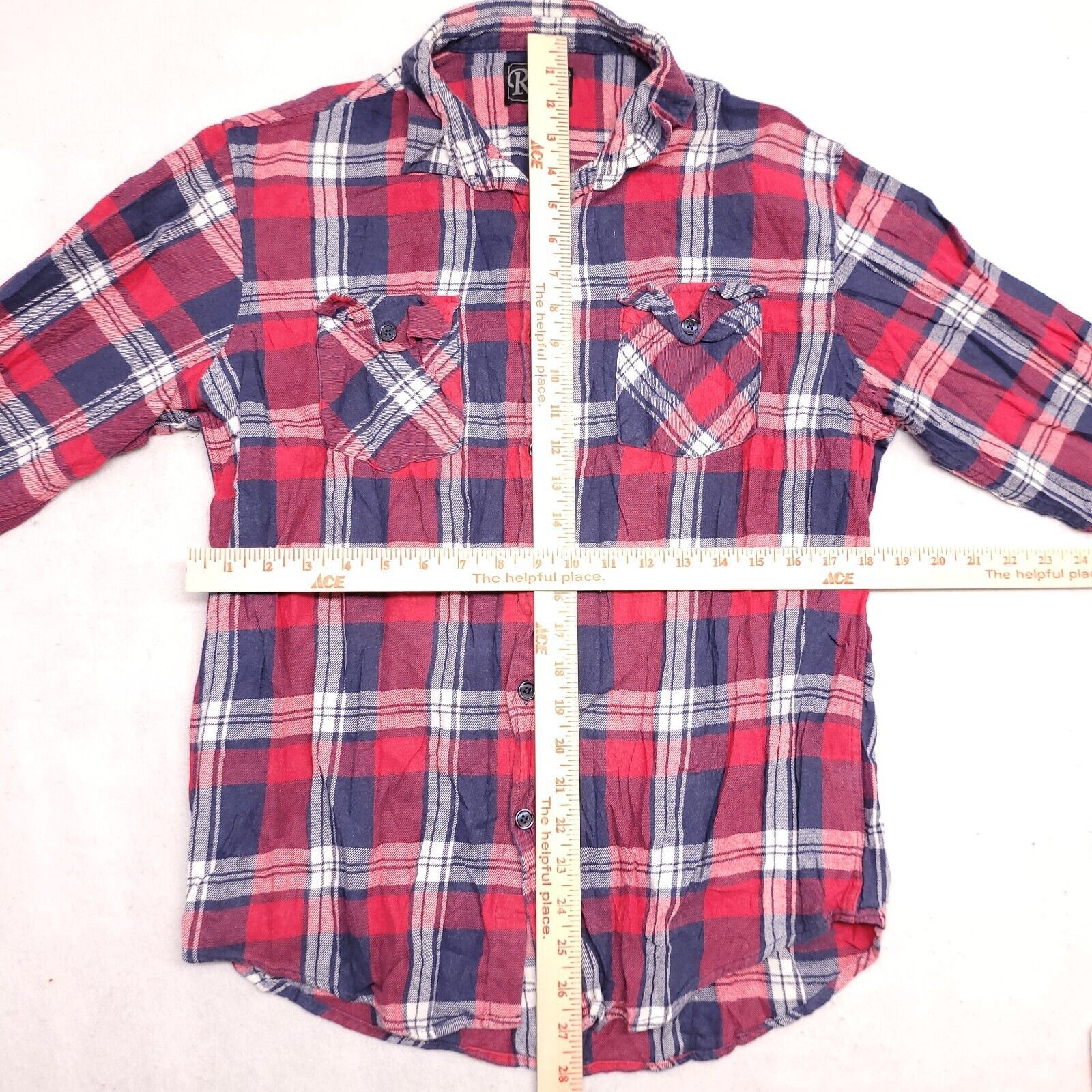 Retrofit Retrofit Madras Flannel Shirt Mens Size Large L Red Blue Size US L / EU 52-54 / 3 - 6 Thumbnail