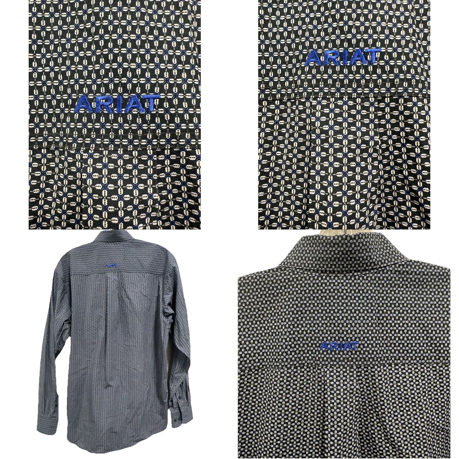 Ariat Ariat Women’s Small Navy Geometric Print Western Button Front Shirt Long Sleeve Size S / US 4 / IT 40 - 9 Thumbnail