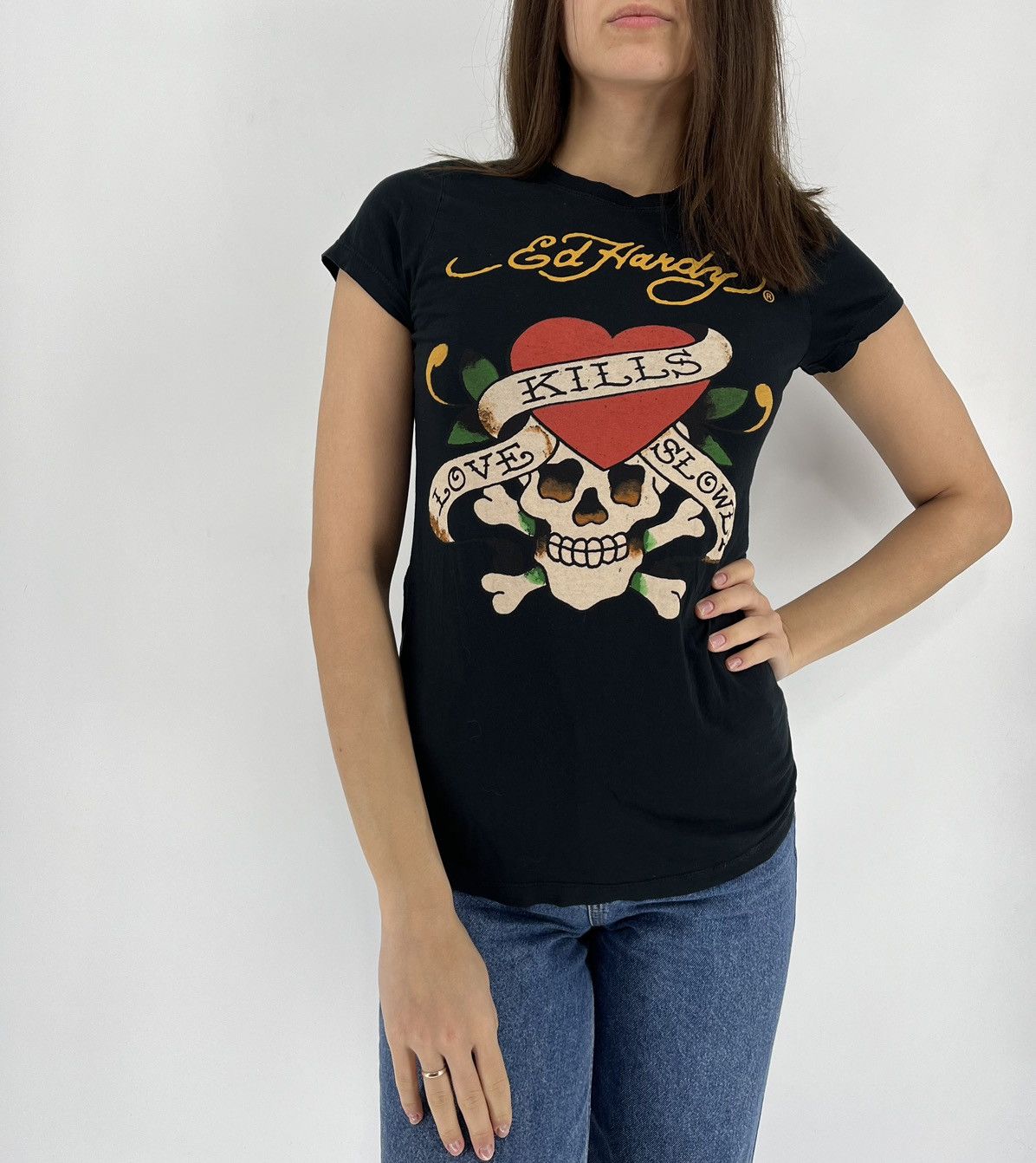 Christian Audigier Vintage Y2K Christian Audigier Women’s Rhinestones T-Shirt Size M / US 6-8 / IT 42-44 - 2 Thumbnail