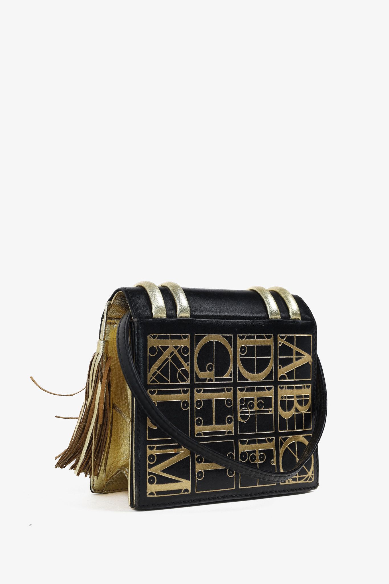 Paloma Picasso × Vintage Paloma Picasso 1980s Leather Golden Trim Book-Style Mini Bag Size ONE SIZE - 2 Thumbnail