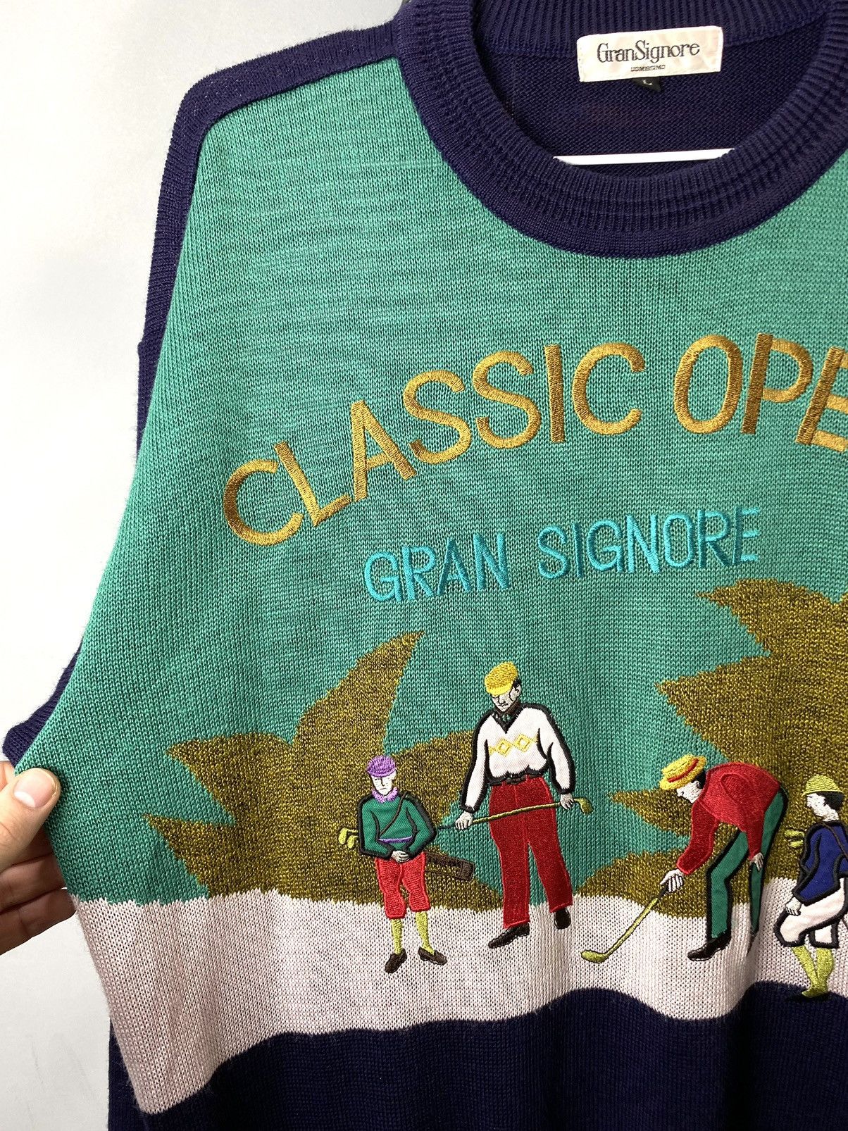 Designer × Japanese Brand Rare! Vintage Golf Players Knit Sweater Japanese Retro Size US L / EU 52-54 / 3 - 4 Thumbnail