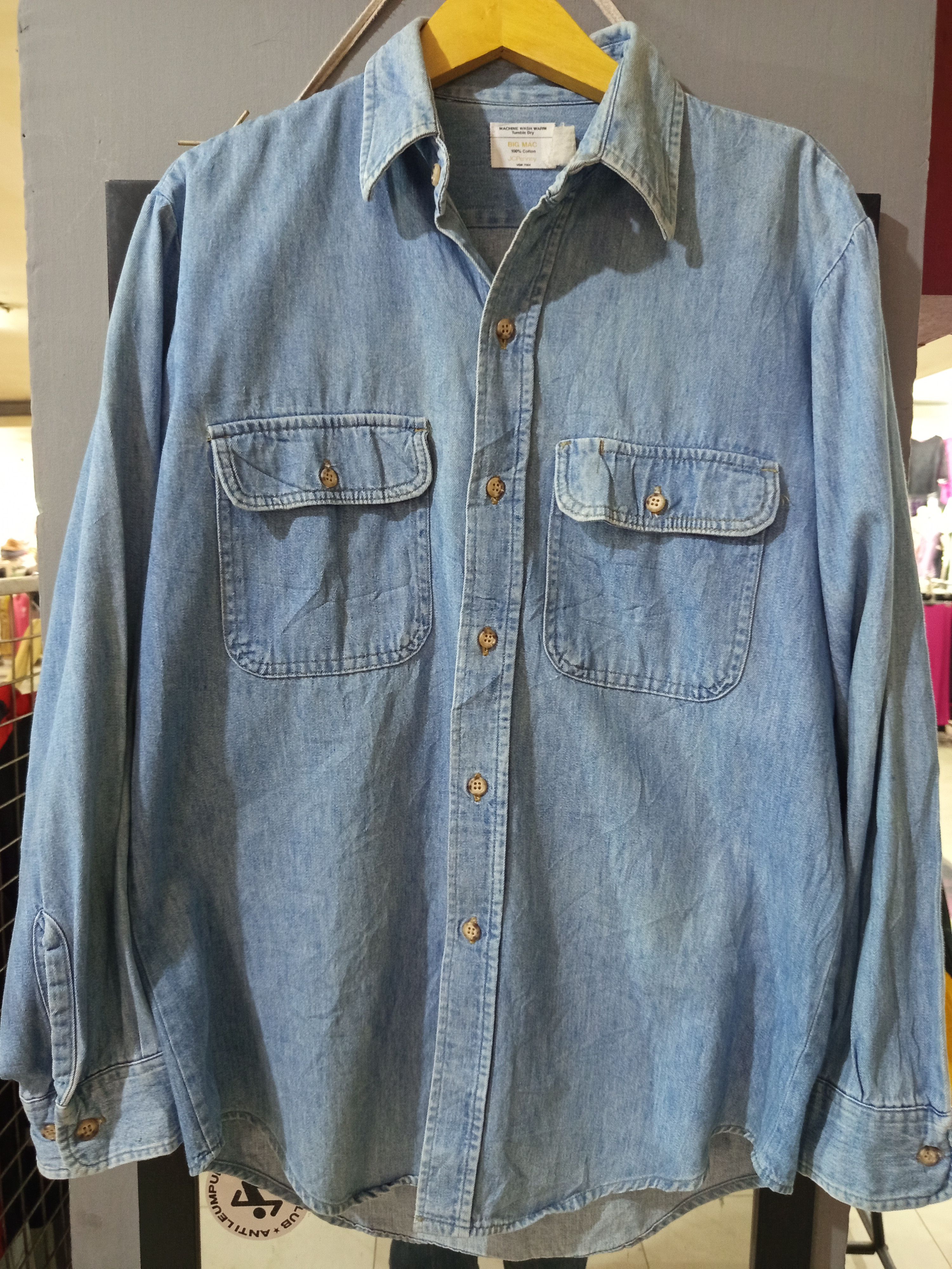 JCPenney 1970s BIG MAC Chambray Work Shirt Jc Penney Size US M / EU 48-50 / 2 - 1 Thumbnail