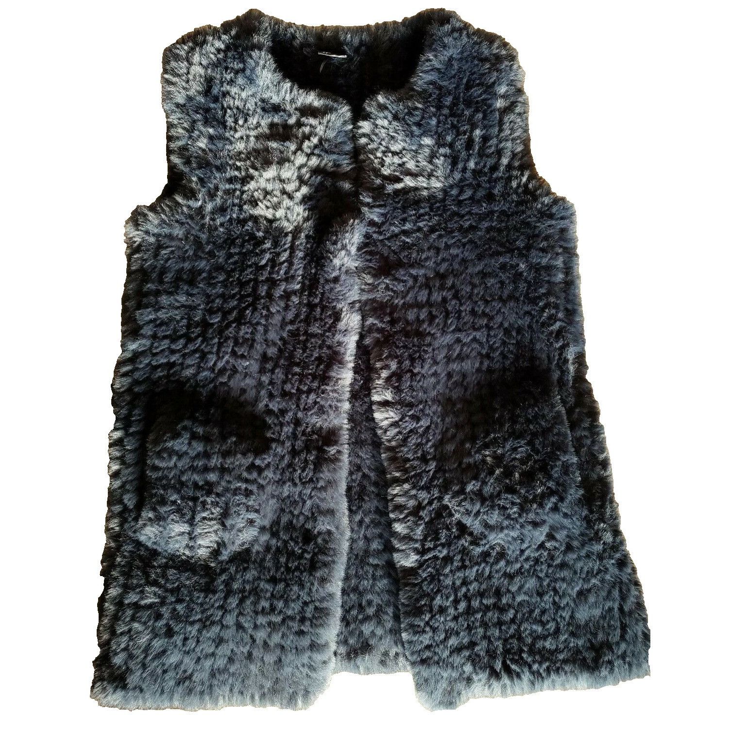 Other Love Token Faux Fur Vest Womens S Indigo Blue Sleeveless Jac Size S / US 4 / IT 40 - 1 Thumbnail