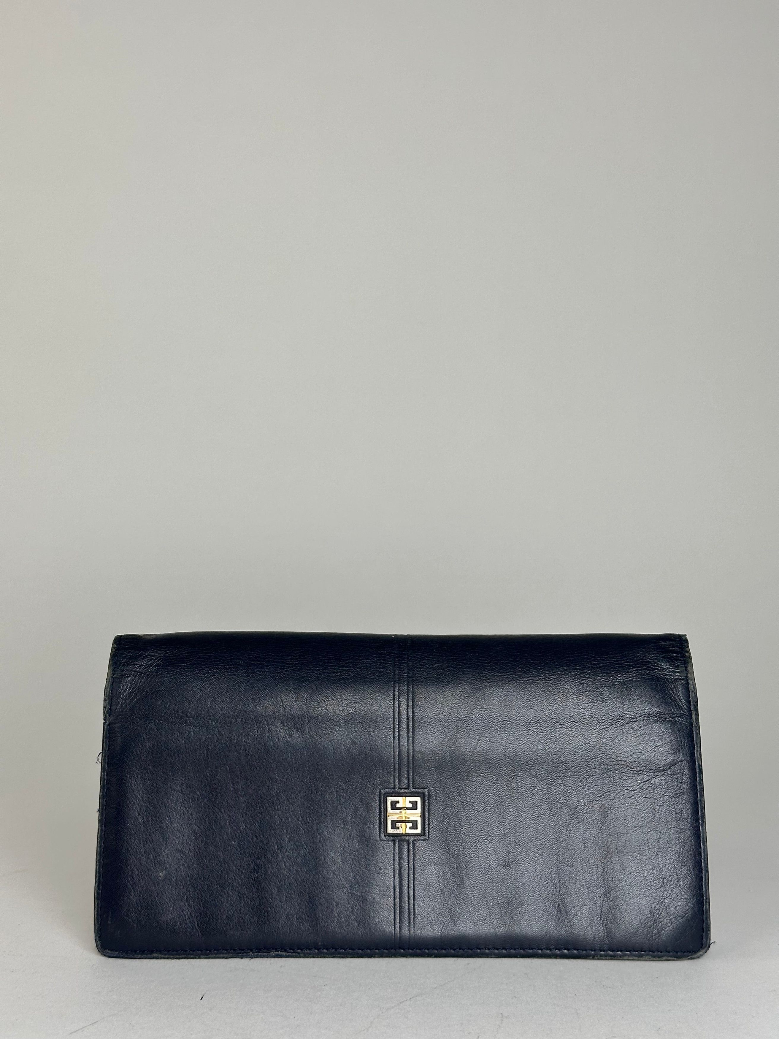 Givenchy Vintage Long Bifold Wallet Navy Leather Size ONE SIZE - 1 Thumbnail