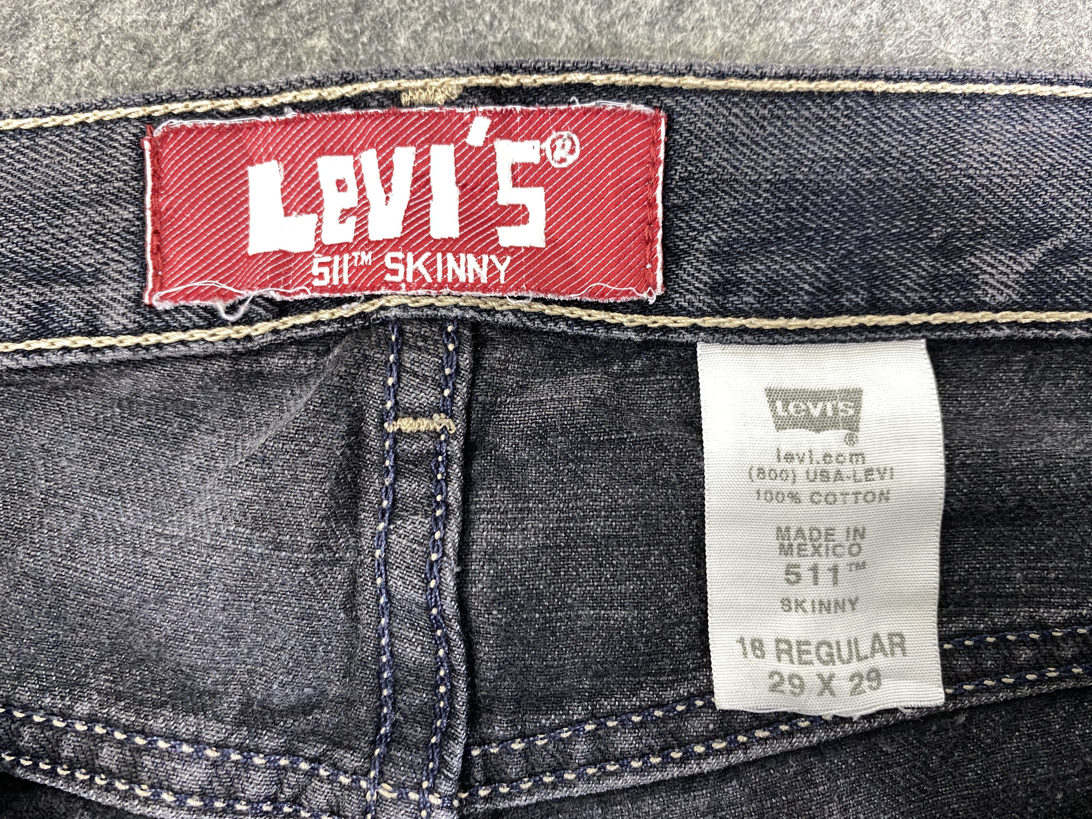 Levi's Black Vintage Levi's 511 Jeans 30x29.5 Denim- JN3337 Size US 30 / EU 46 - 8 Thumbnail