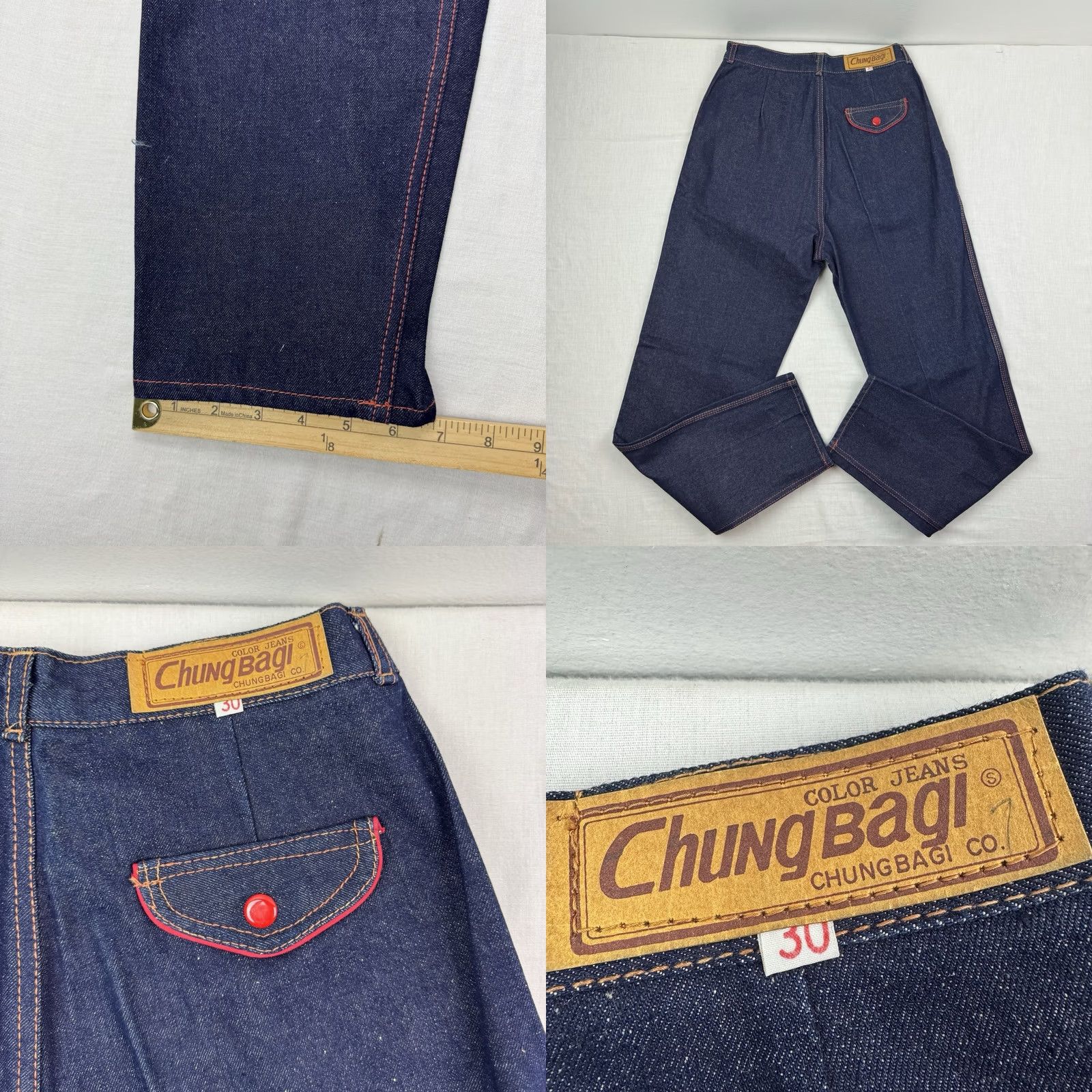Vintage VINTAGE Jeans Adult 30x30 High Waist Obscure Random Chungbagi 80s 80s Straight Blue Cotton Zip Mens Jeans Size US 30 / EU 46 - 9 Thumbnail