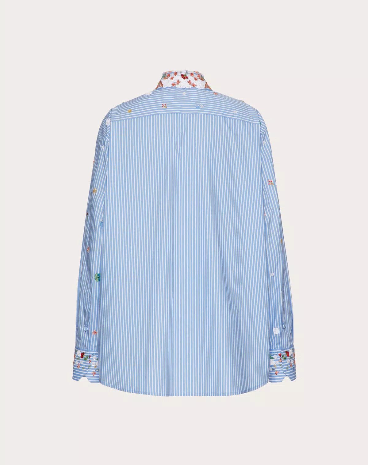 Valentino o1s1wg110625 Popeline Classic Stripe Shirt in Multicolor Size L / US 10 / IT 46 - 2 Thumbnail