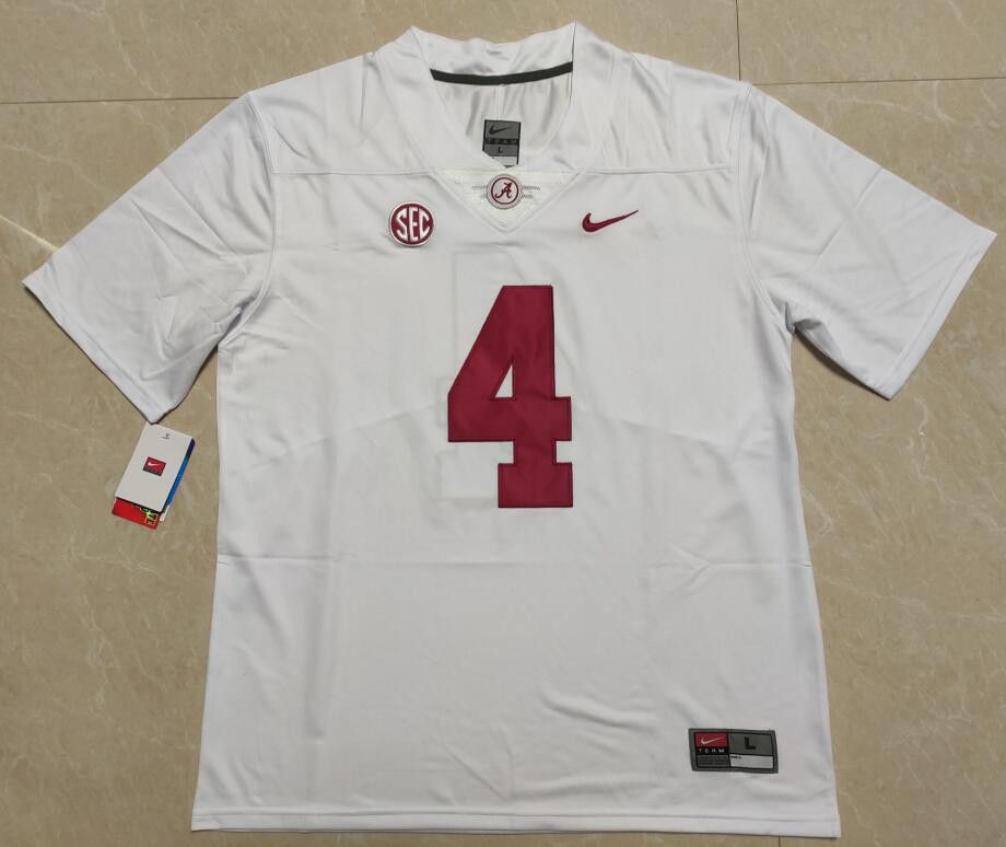 Other Men's Alabama Crimson Tide #4 Jalen Milroe White Jerseys Size US M / EU 48-50 / 2 - 5 Thumbnail