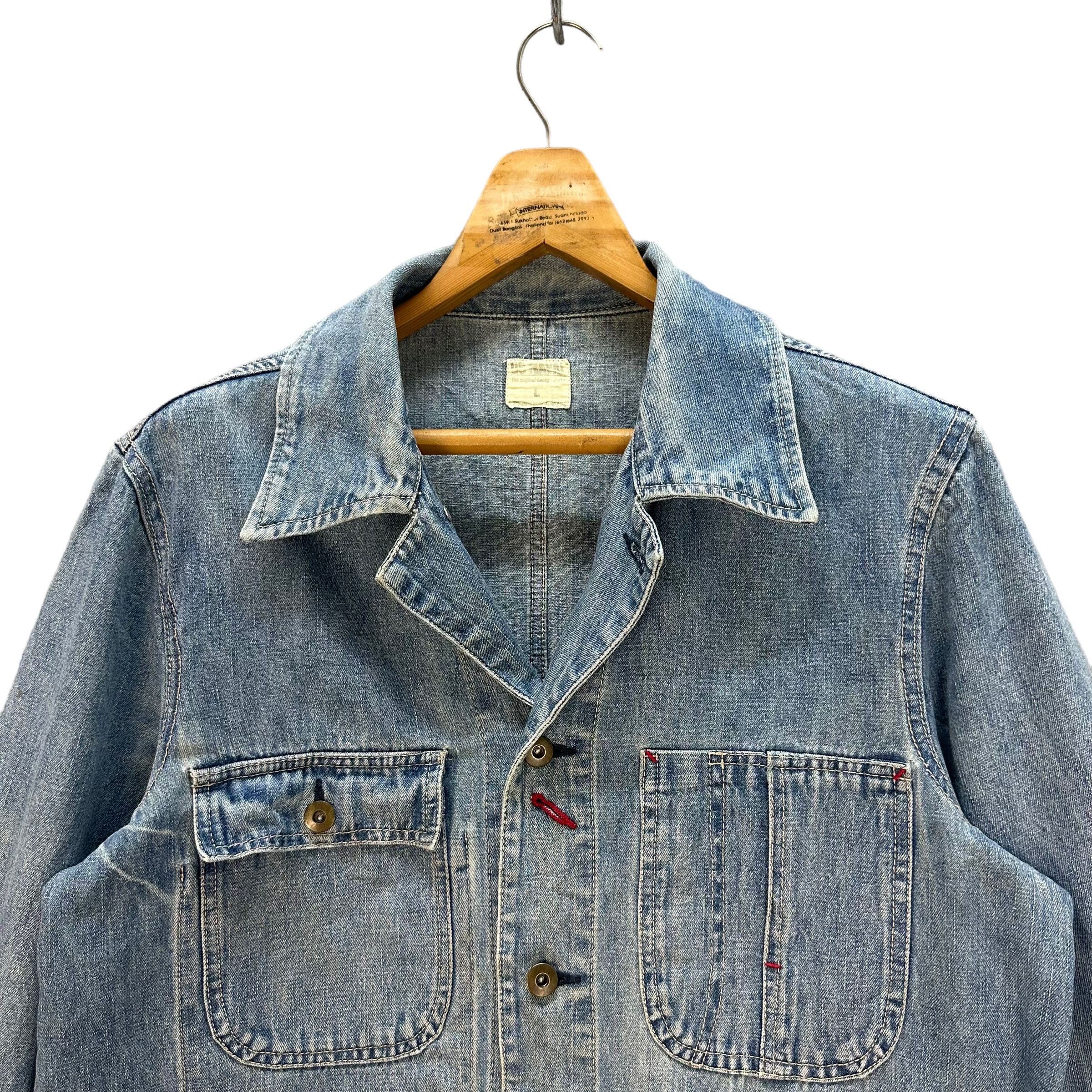 Japanese Brand US NAVAL WASHED DENIM CHORE JACKET #7985-195 Size US L / EU 52-54 / 3 - 2 Thumbnail