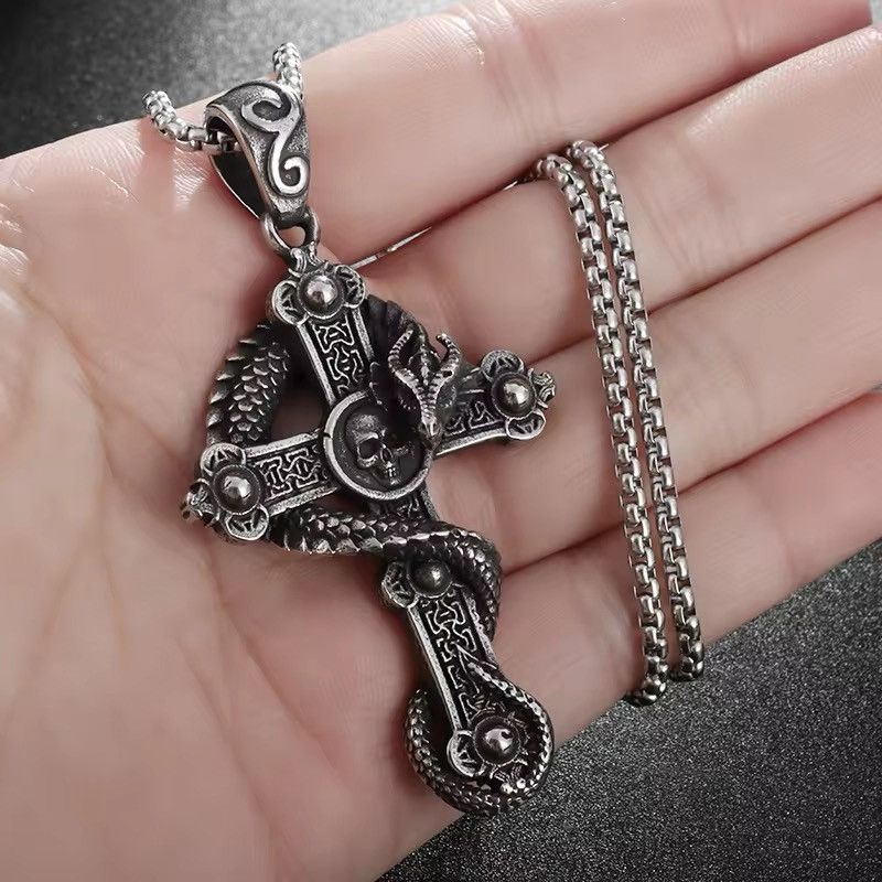 Jewelry × Vintage Dragon Wrap Cross Pendant Necklace Size ONE SIZE - 4 Thumbnail