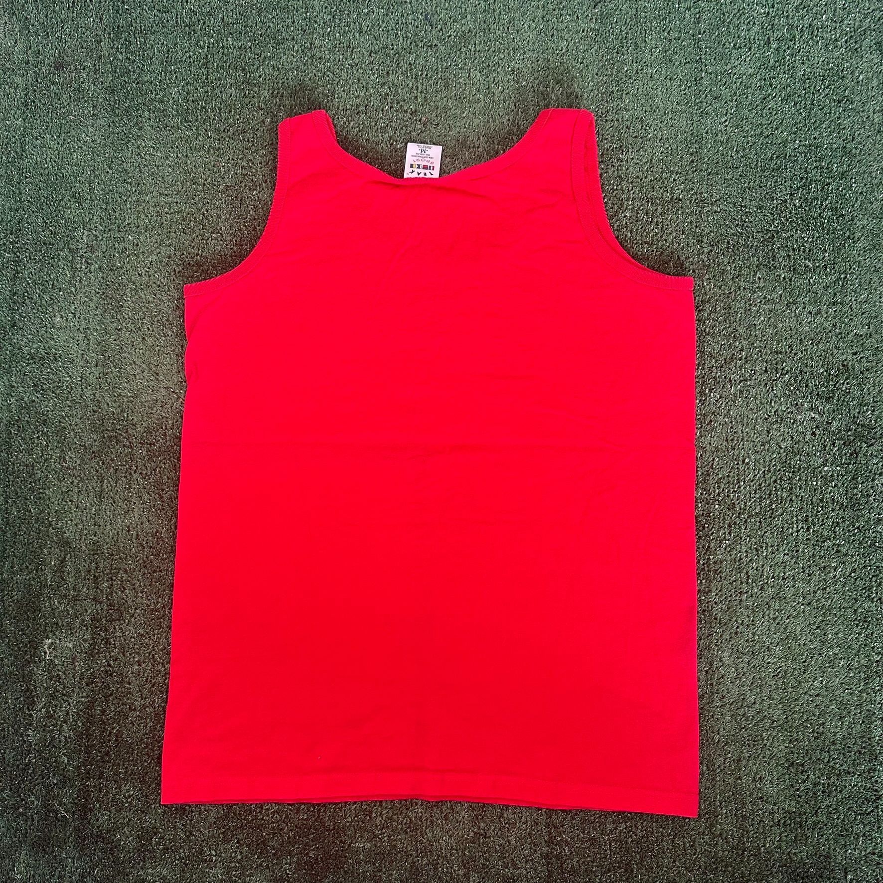 Vintage Vintage 90s Red Tank Top Blank Plain Summer Beach Size US M / EU 48-50 / 2 - 3 Thumbnail