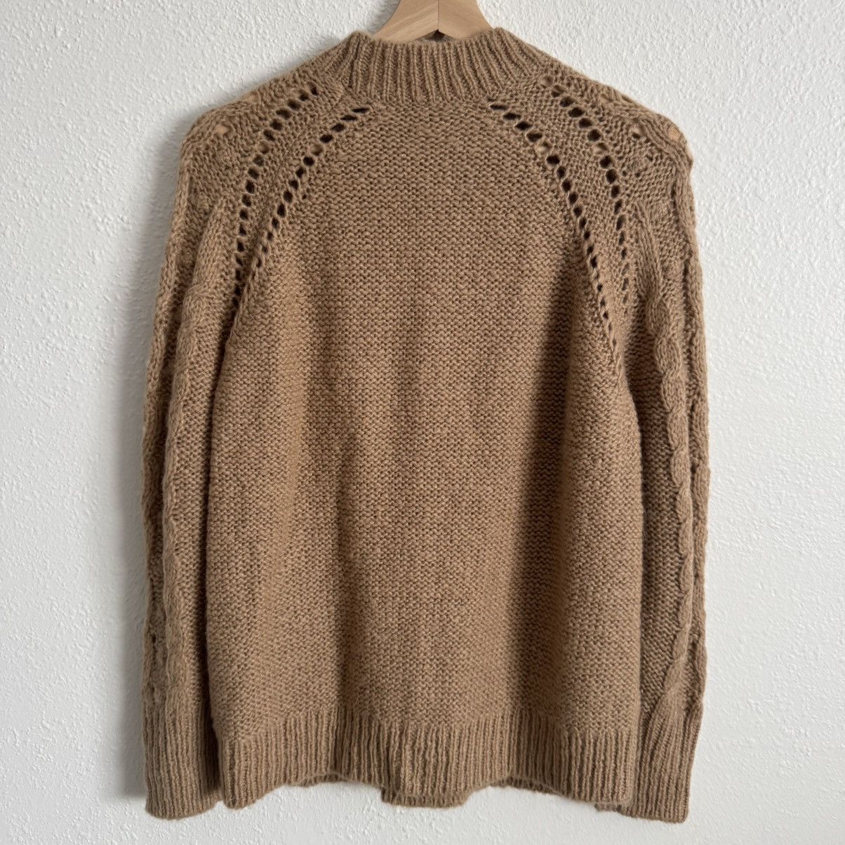 J.Crew J. CREW Brown Cable Knit Pointelle Popcorn Flowers Sweater Size S / US 4 / IT 40 - 10 Thumbnail