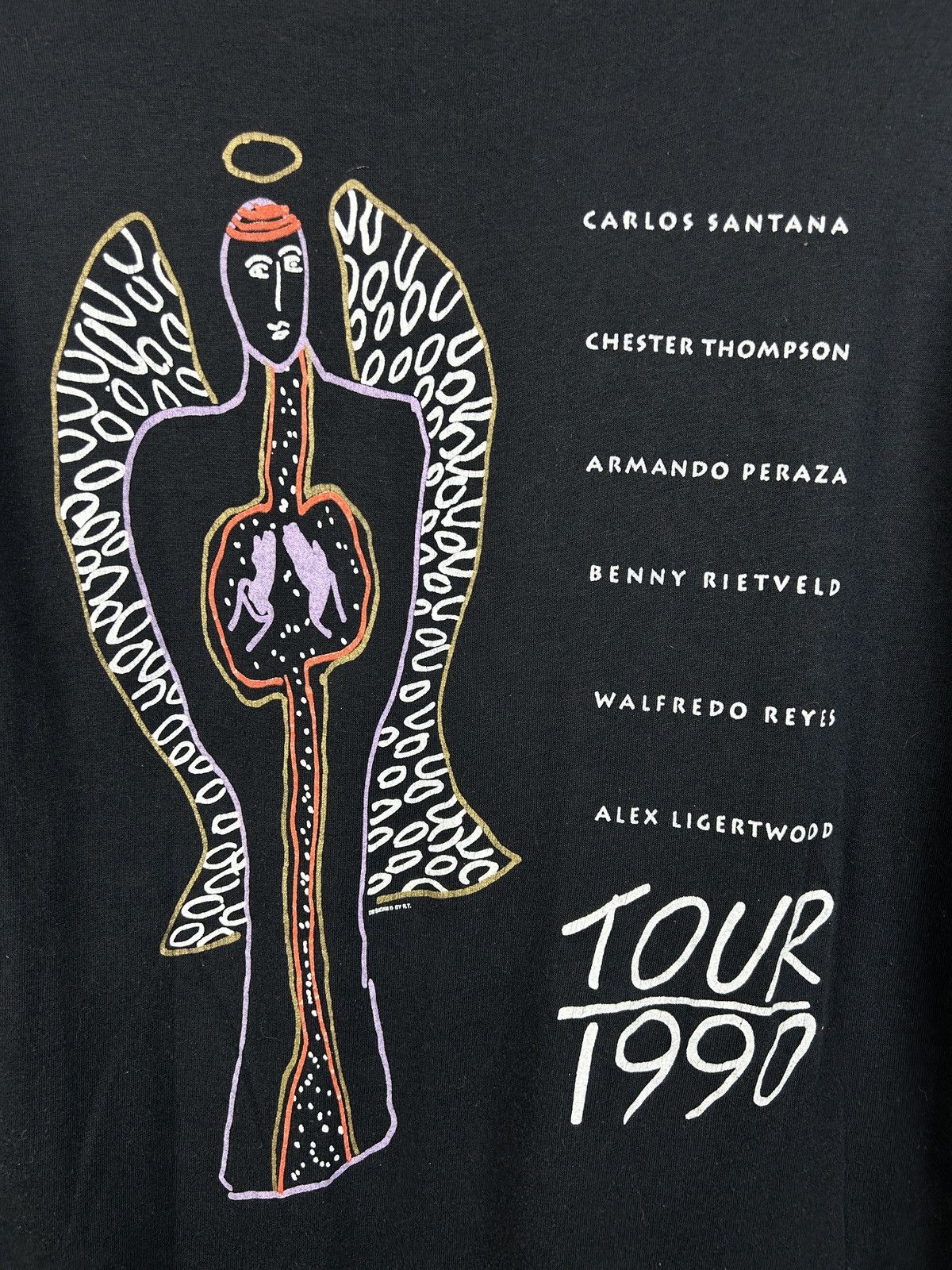 Band Tees 90s Carlos Santana 1990 Tour Single Stitch T-Shirt Size US M / EU 48-50 / 2 - 7 Thumbnail