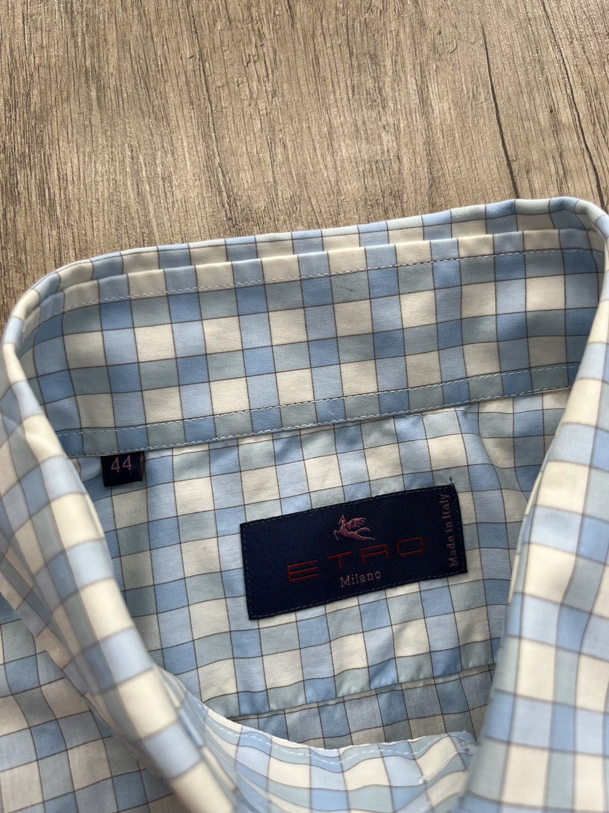 Etro × Vintage Etro Plaid Shirt Blue Men's Size 44 Size US S / EU 44-46 / 1 - 9 Thumbnail