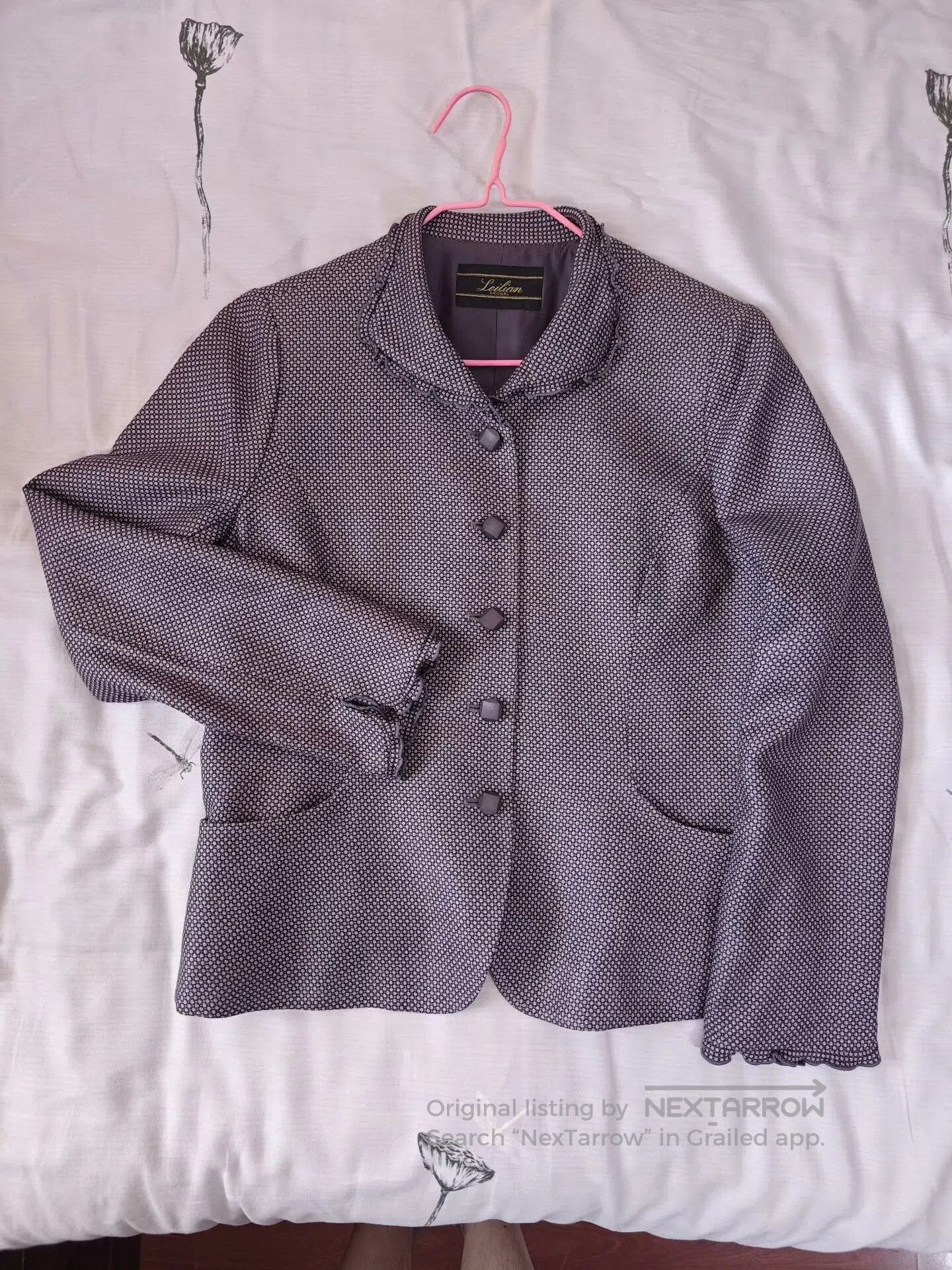Japanese Brand Italian Silk Blazer by Leilian. Size L / US 10 / IT 46 - 4 Thumbnail