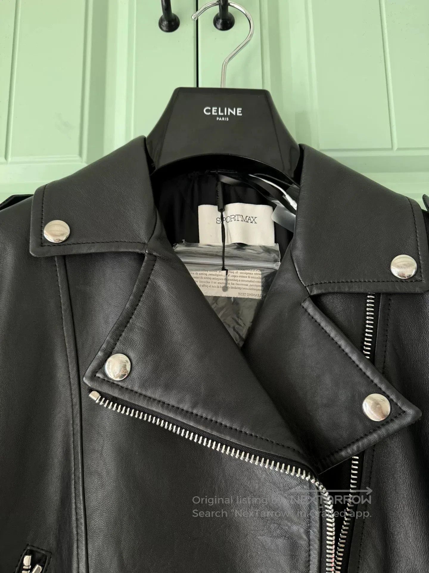 Sportmax SPORTMAX Black Biker Leather Jacket. Size XXS / US 00 / IT 34 - 6 Thumbnail