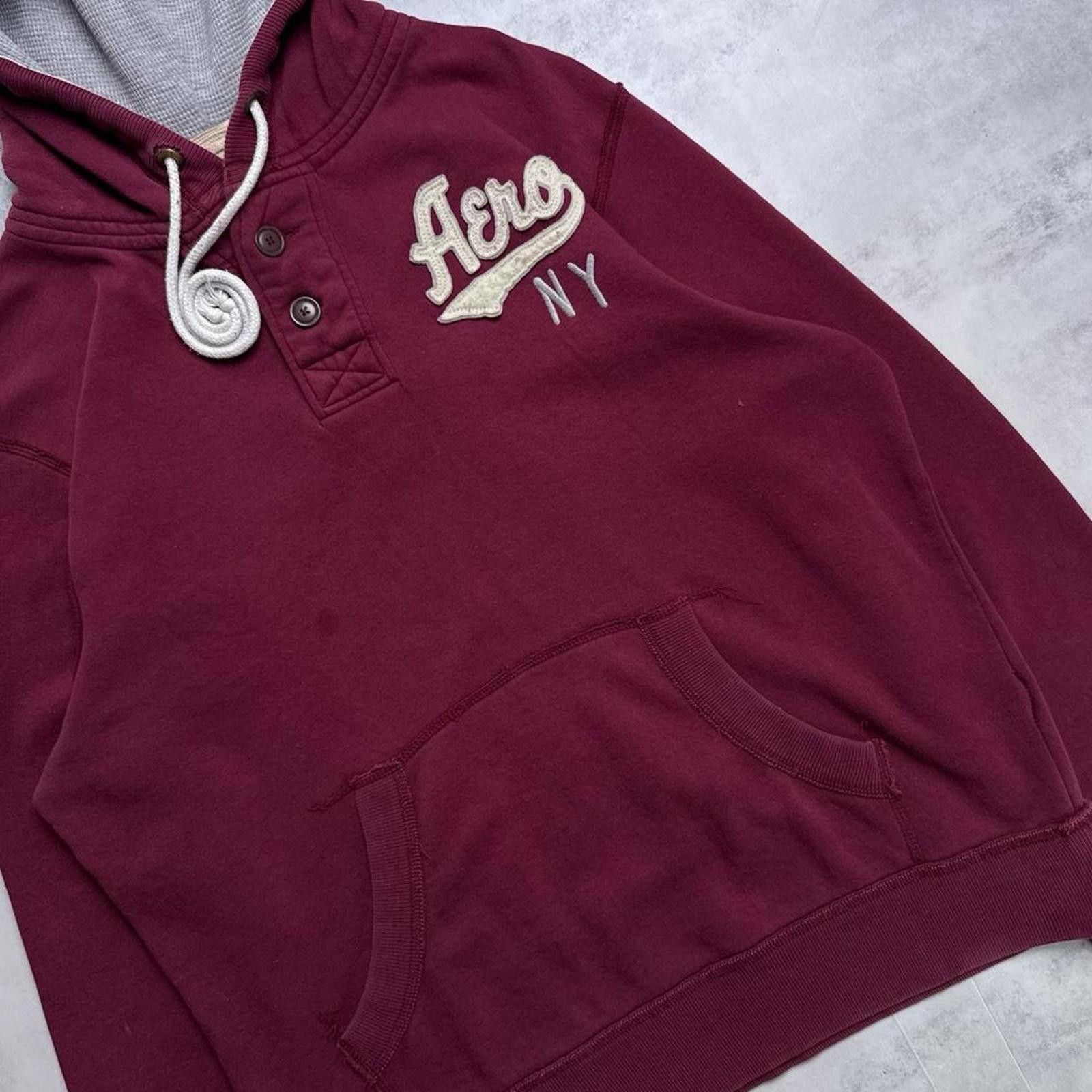 Aeropostale Y2K Aeropostale 00s Burgundy Hoodie Jacket Size US L / EU 52-54 / 3 - 5 Thumbnail