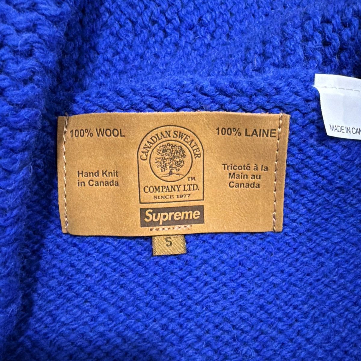 Supreme Supreme Box Logo Cowichan Sweater 'Royal' Size US S / EU 44-46 / 1 - 8 Thumbnail