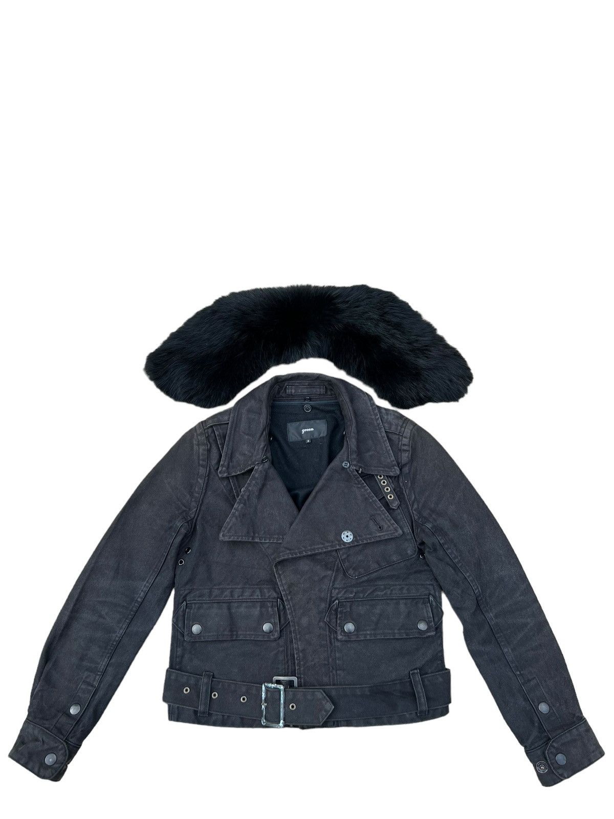 HYKE × If Six Was Nine Green Hideaki Yoshihara Coyote Fur Rider Denim Jacket Size US S / EU 44-46 / 1 - 2 Thumbnail