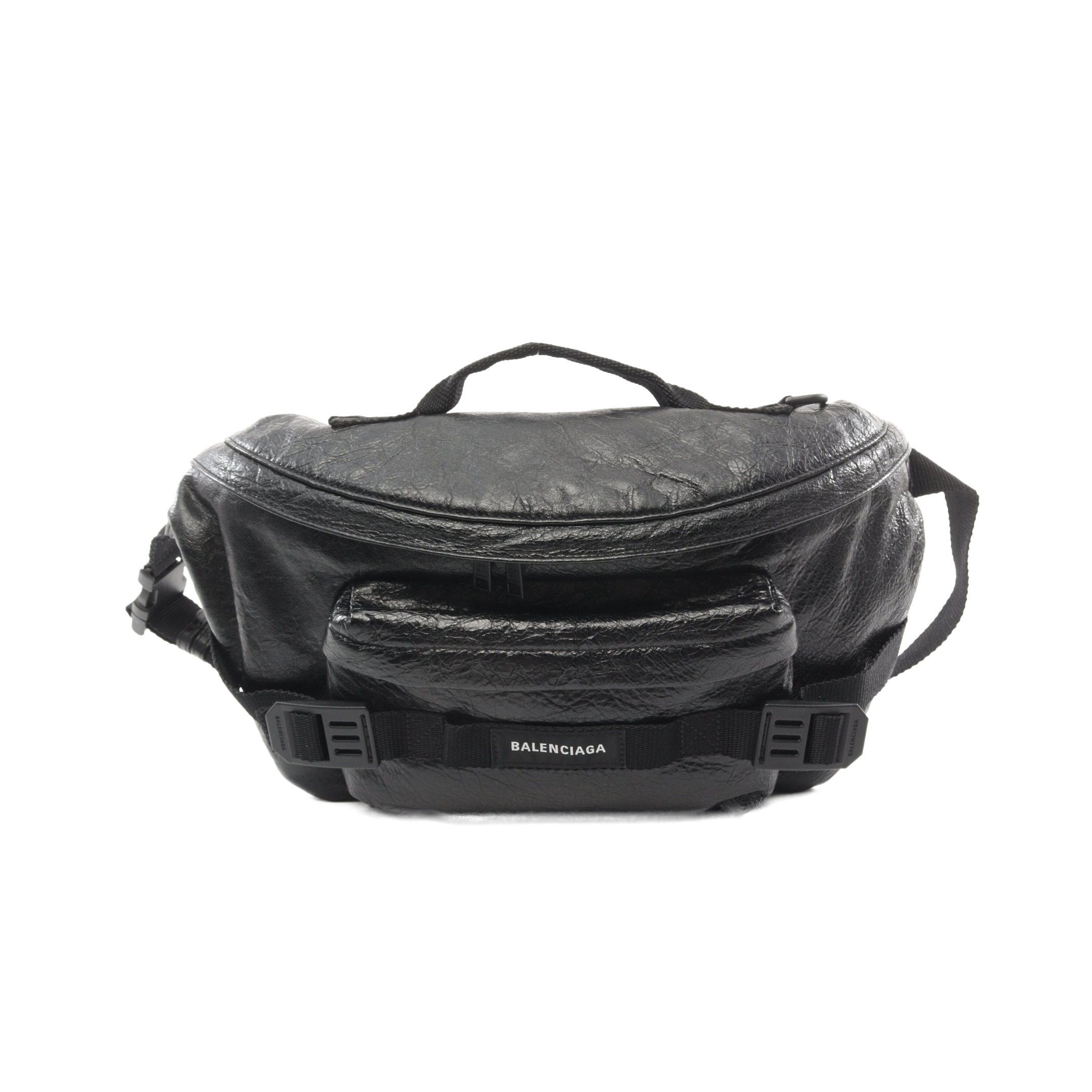 Balenciaga Army Large Belt Bag Body Waist Leather Black