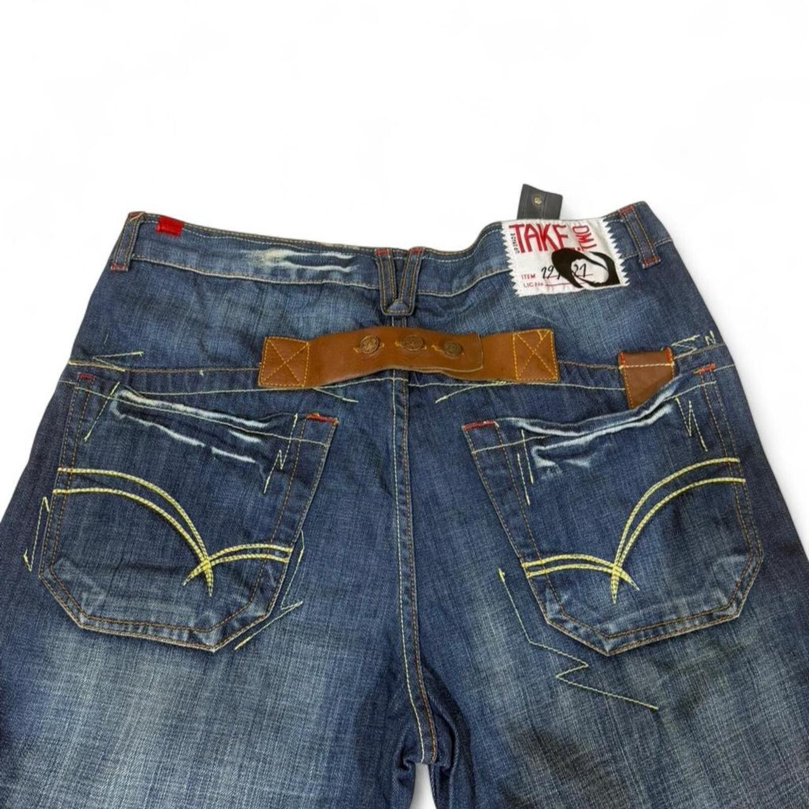True Religion Y2K Style TAKE two Designer Jeans Embroidered Back Pockets Size US 35 - 4 Thumbnail