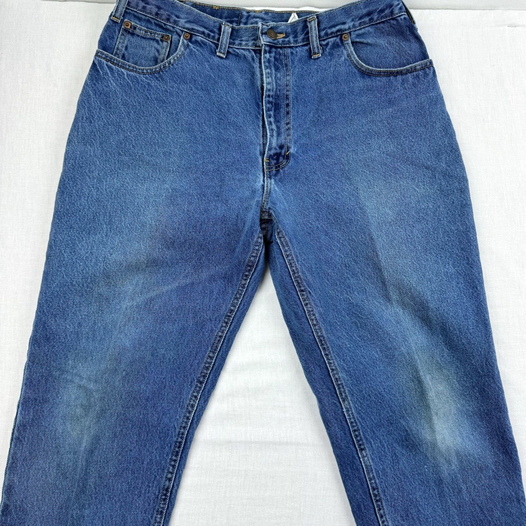 Vintage Vintage Blue Label Jeans 36x30 Blue American USA Zipper 1970s Pants Cotton Denim Straight Regular Men USA 70s Size US 36 / EU 52 - 2 Thumbnail