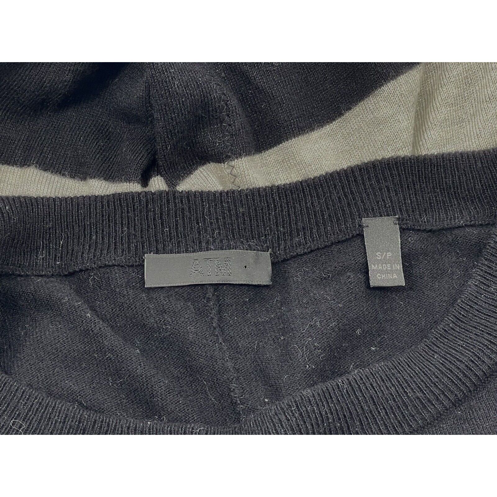 ATM Anthony Thomas Melillo ATM Rugby Stripe Sweater Dress 3/4 Sleeve Black Heather Gray Size S / US 4 / IT 40 - 6 Thumbnail
