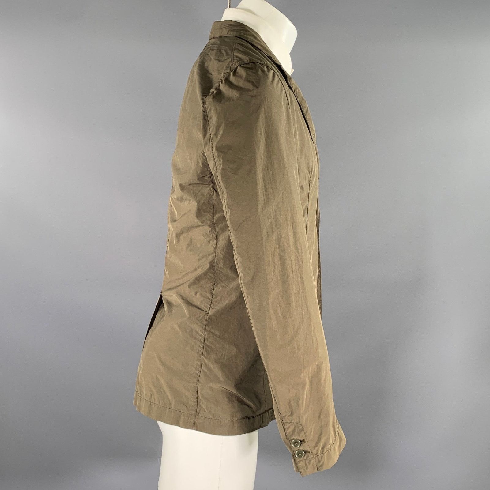 Aspesi ASPESI Green Olive Polyester Blend Notch Lapel Sport Coat M Size 40R - 2 Thumbnail