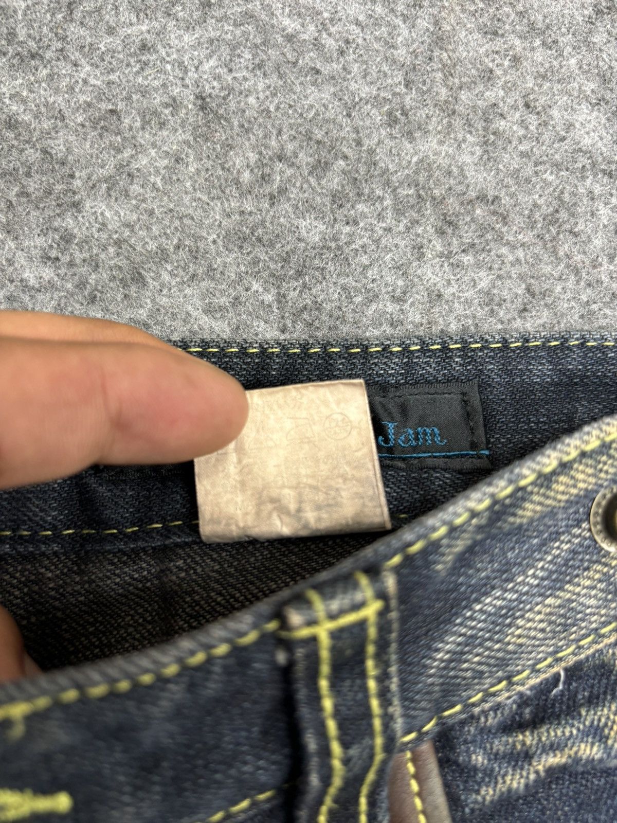 Japanese Brand 💥Flare💥Insane 90s Style Blue Rusty Distressed Denim F561 Size US 30 / EU 46 - 13 Thumbnail
