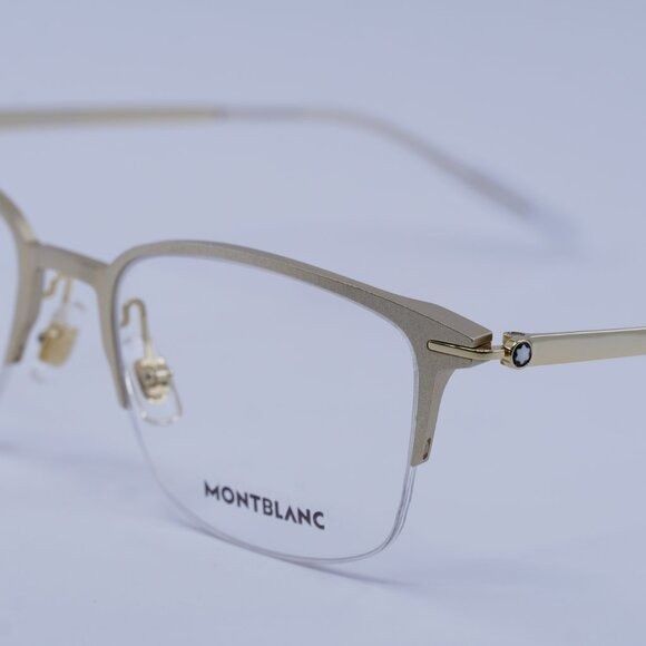 Montblanc Montblanc MB0234OK 001 Eyeglasses Gold 52mm Square Frame Size ONE SIZE - 11 Thumbnail