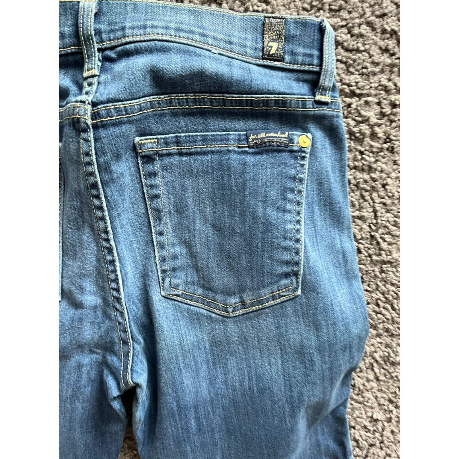 7 For All Mankind 7 For All Mankind Dojo Jeans Women’s Slim Fit Size 27 Ankle Cropped Dark Blue Wash Size 27" / US 4 / IT 40 - 5 Thumbnail