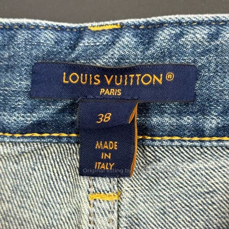 Louis Vuitton Louis Vuitton Blue Washed Leather Jeans Size US 38 / EU 54 - 5 Thumbnail