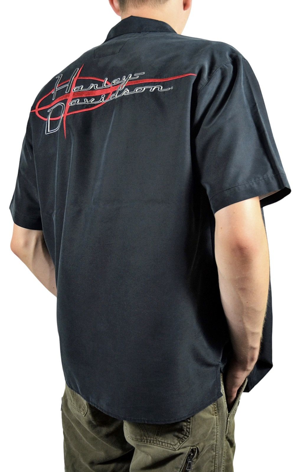 Harley Davidson Vintage Harley Davidson Viscose Bowling Embroidered Shirt Size US M / EU 48-50 / 2 - 7 Thumbnail