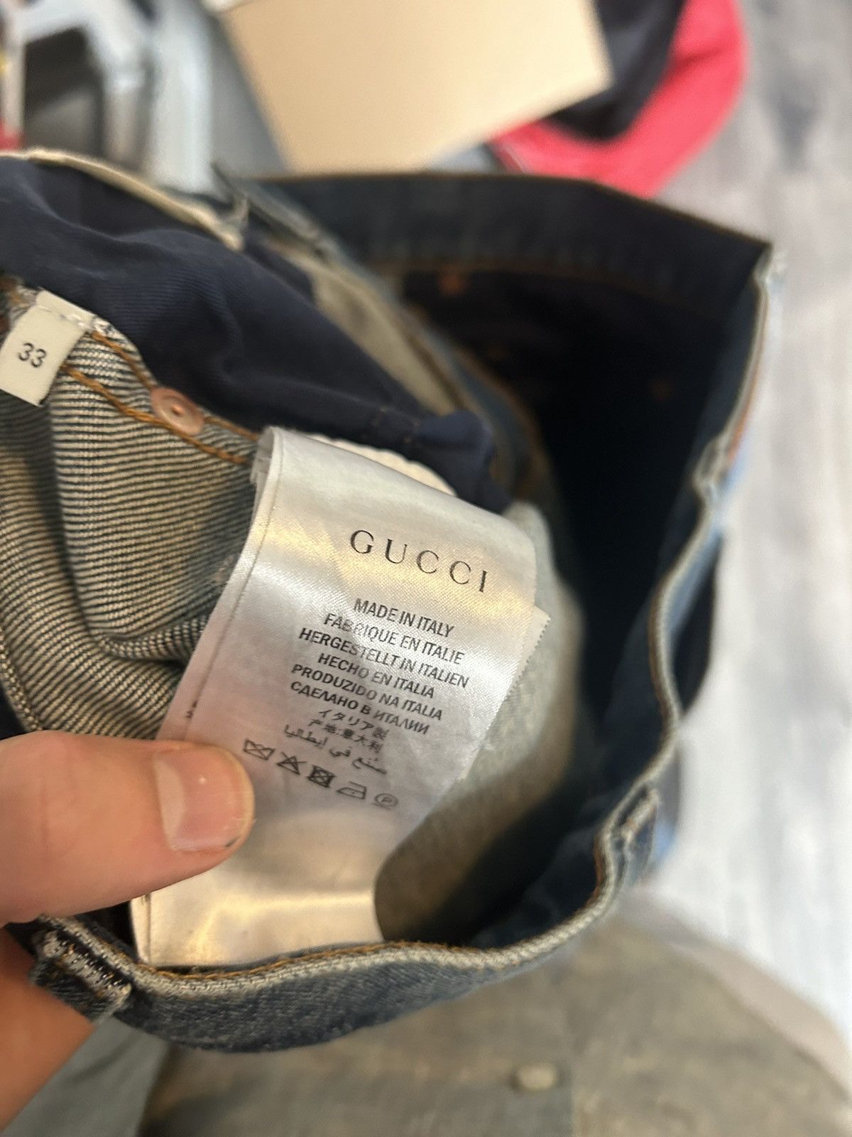 Gucci Blue Denim Jeans Embroidered w/ New York Yankees Size US 33 - 7 Thumbnail