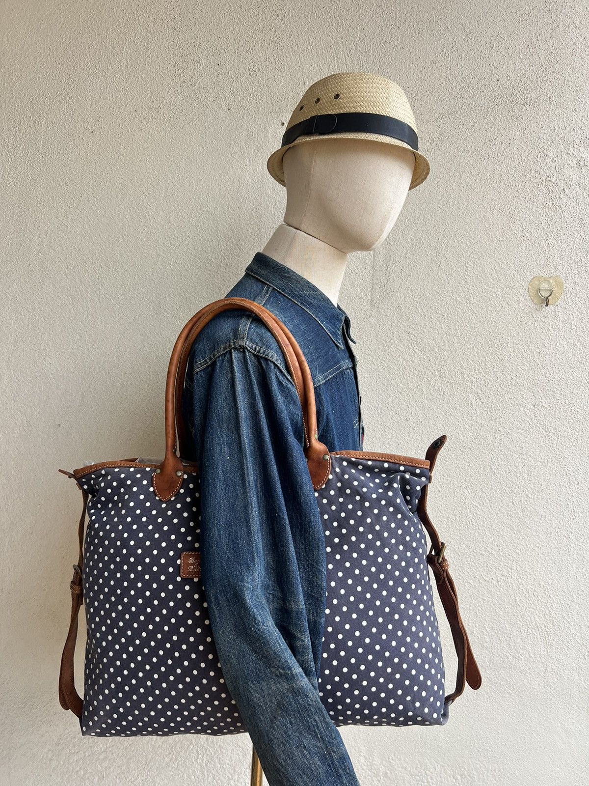 Felisi Vintage FELISI Sun Faded Canvas Leather Tote Bag Size ONE SIZE - 3 Thumbnail