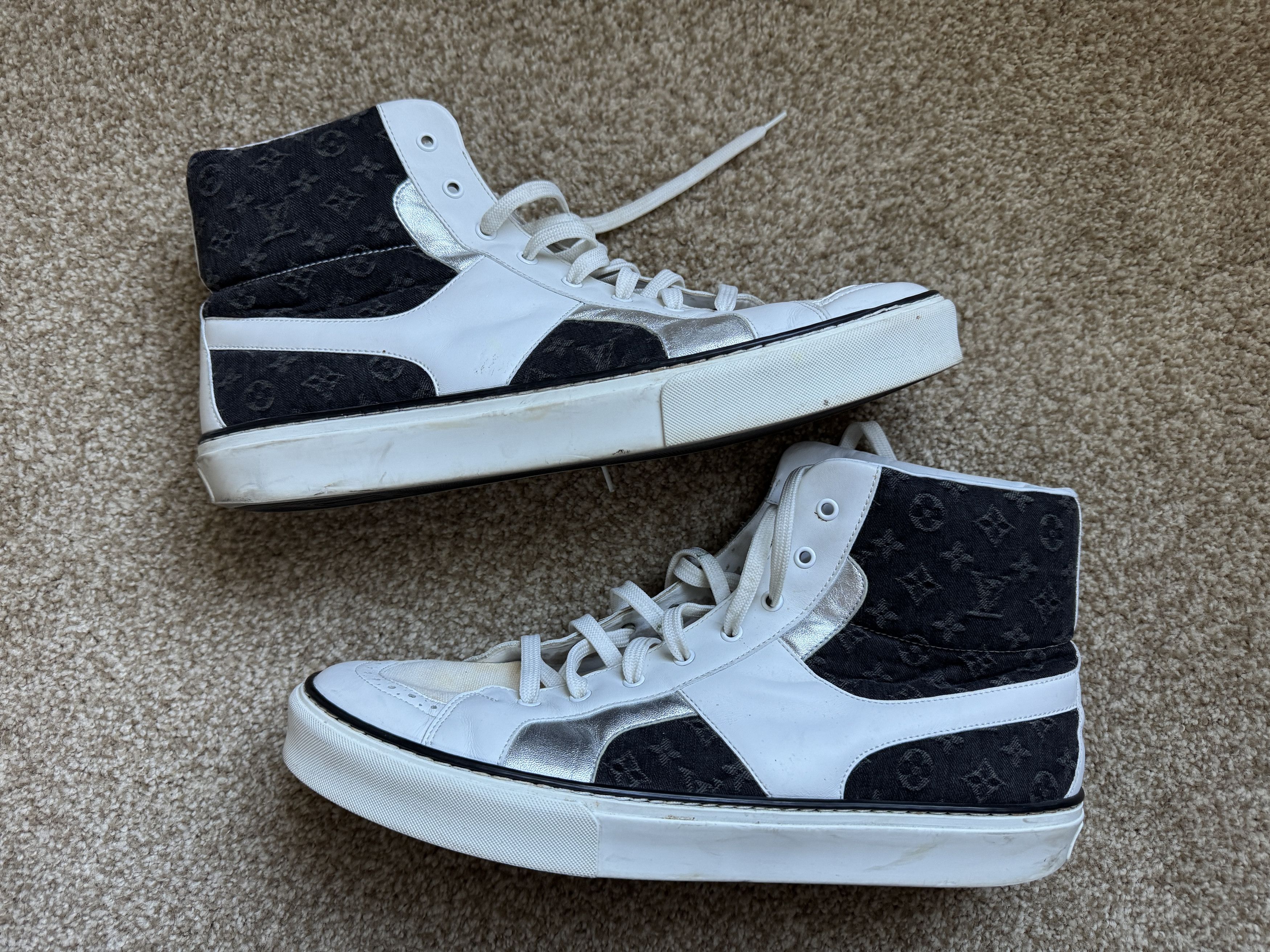 Louis Vuitton RARE Louis Vuitton Denim/Silver Skate Shoe Size 45 Size US 12 / EU 45 - 1 Thumbnail