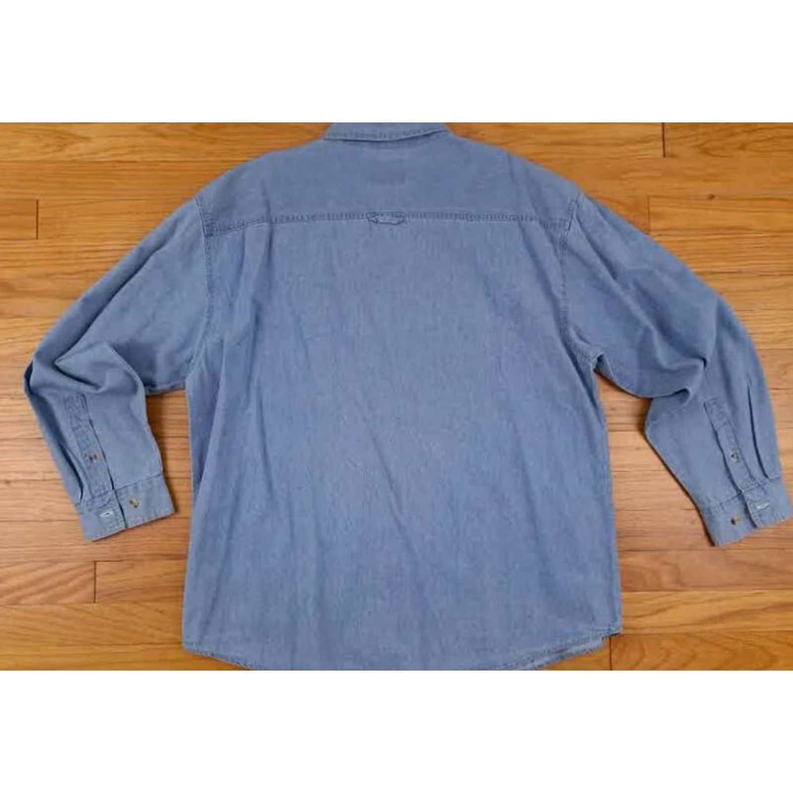 X-LARGE VINTAGE Blue Pointe Shirt XL Long Sleeve Button-Up Blue Italian 30in 25in pit to pit Mens X-Large EUC Size US XL / EU 56 / 4 - 8 Thumbnail