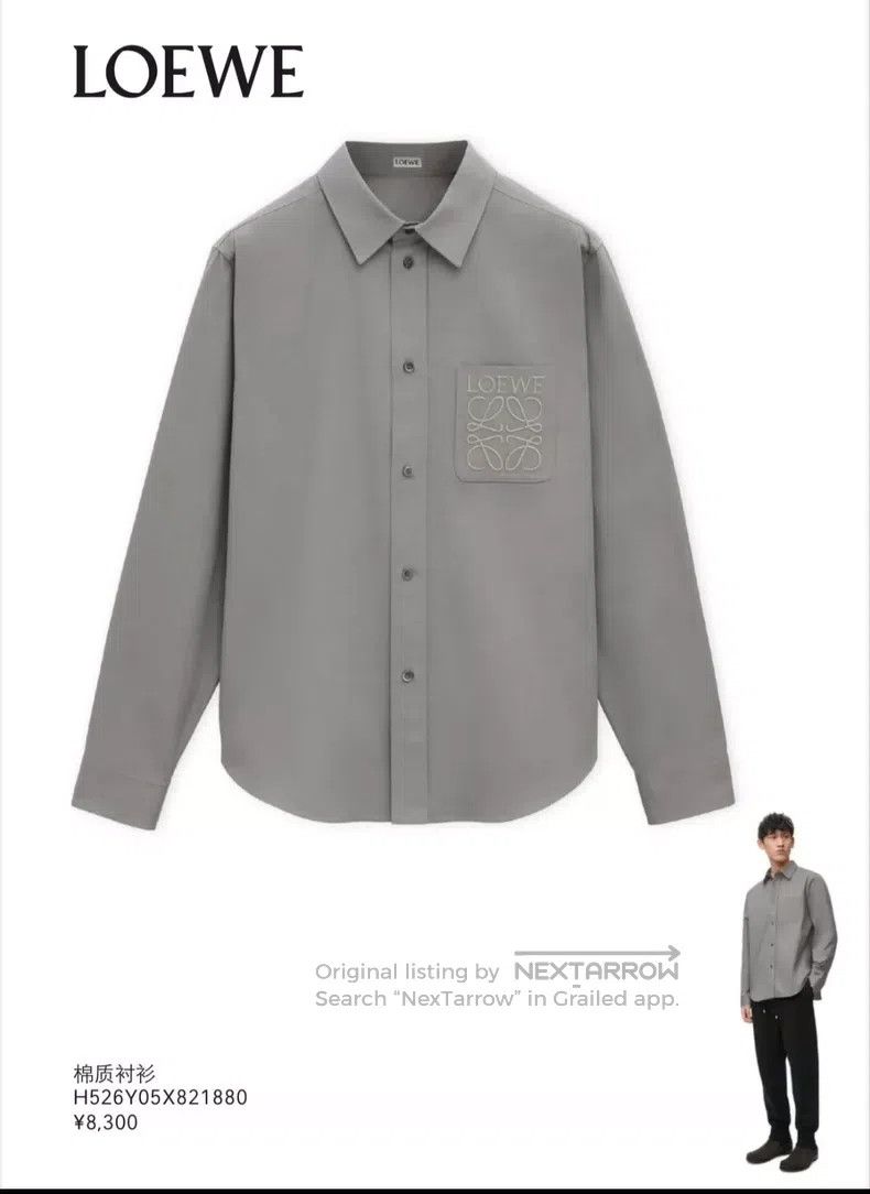 Loewe Loewe size 43 Solid color long-sleeve shirt with embroidere Size US M / EU 48-50 / 2 - 6 Thumbnail