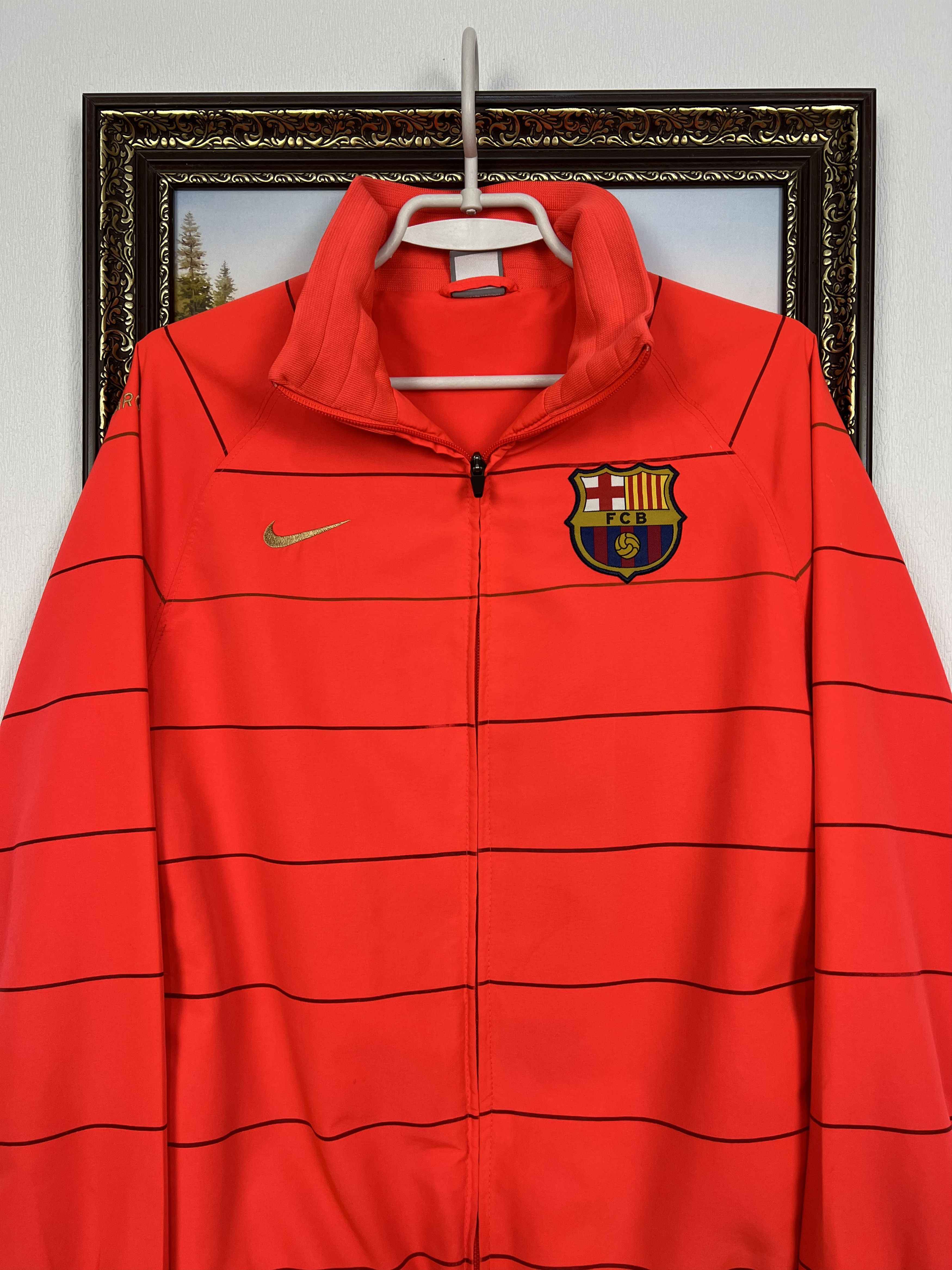 Nike Vintage Nike FC Barcelona Football Jacket Soccer Orange Size US M / EU 48-50 / 2 - 2 Thumbnail