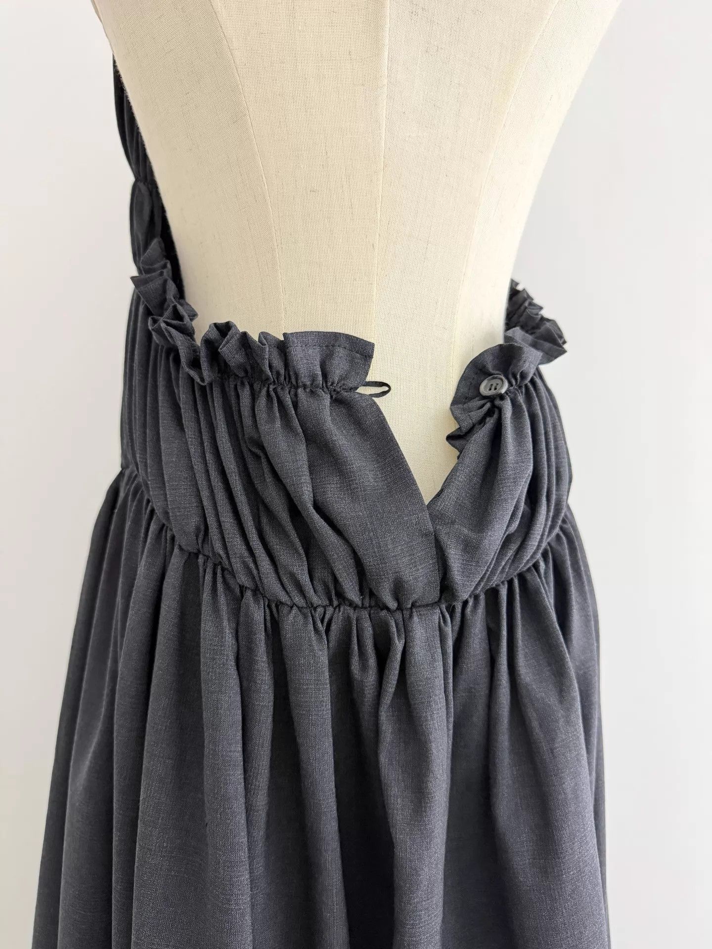 Comme des Garcons CDG Irregular Ruffled Strap Skirt Deep Gray Wool M Size M / US 6-8 / IT 42-44 - 6 Thumbnail