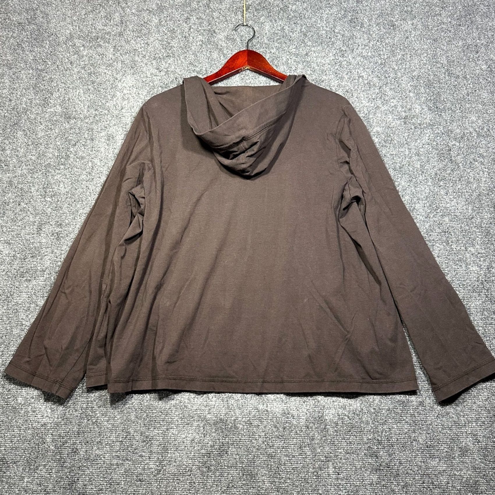 Eileen Fisher Eileen Fisher Cardigan Womens Large Brown Hooded Open Front Long Sleeve Stretch Knit Size L / US 10 / IT 46 - 5 Thumbnail